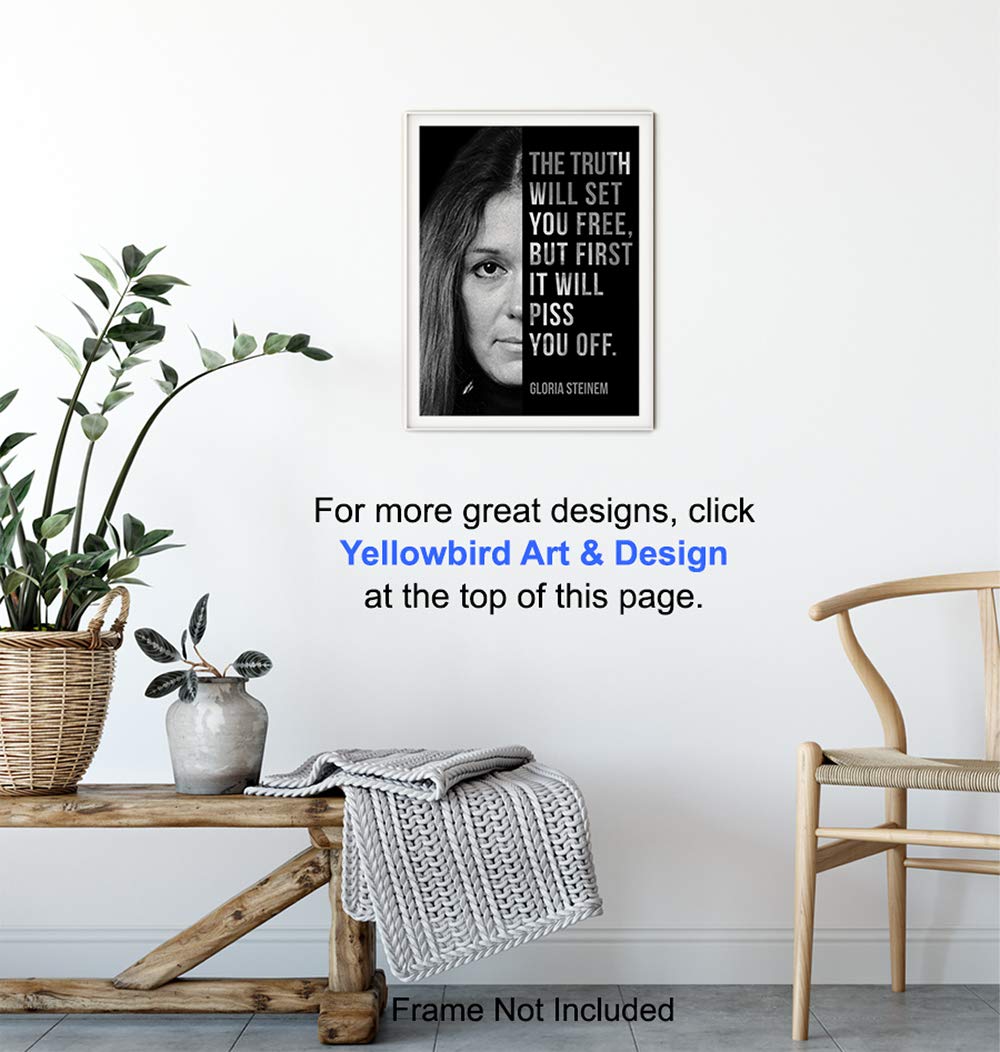 Gloria Steinem, Room Decor for Women – Home, Bedroom Wall Art Decoration – Feminist Gift for Her, Girlfriend, Wife, Gay, Lesbian, Woman – 8×10