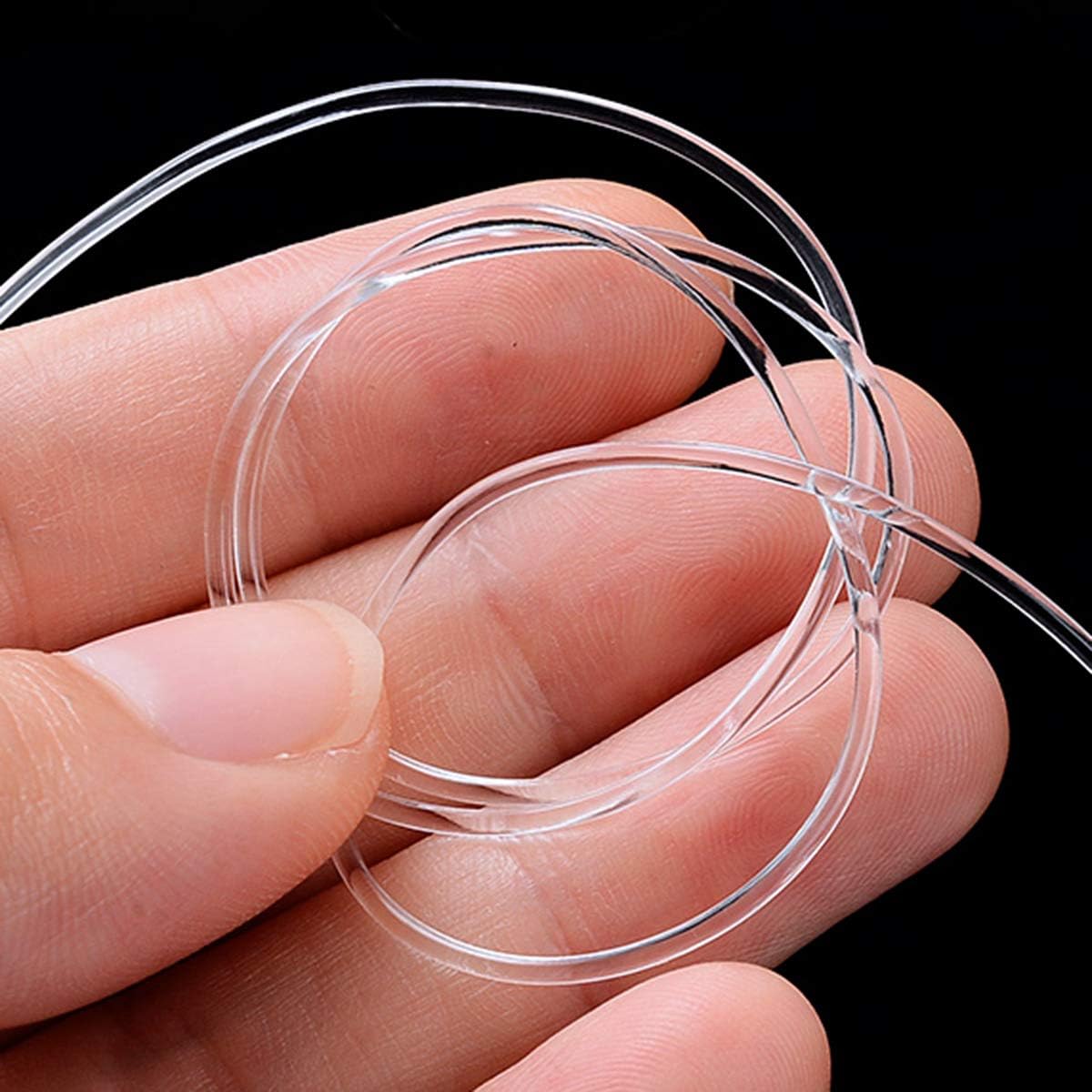 Pulsera elástica de cristal transparente de 328 pies para hacer joyas, collares, pulseras, hilo de cuentas, 0.031 in