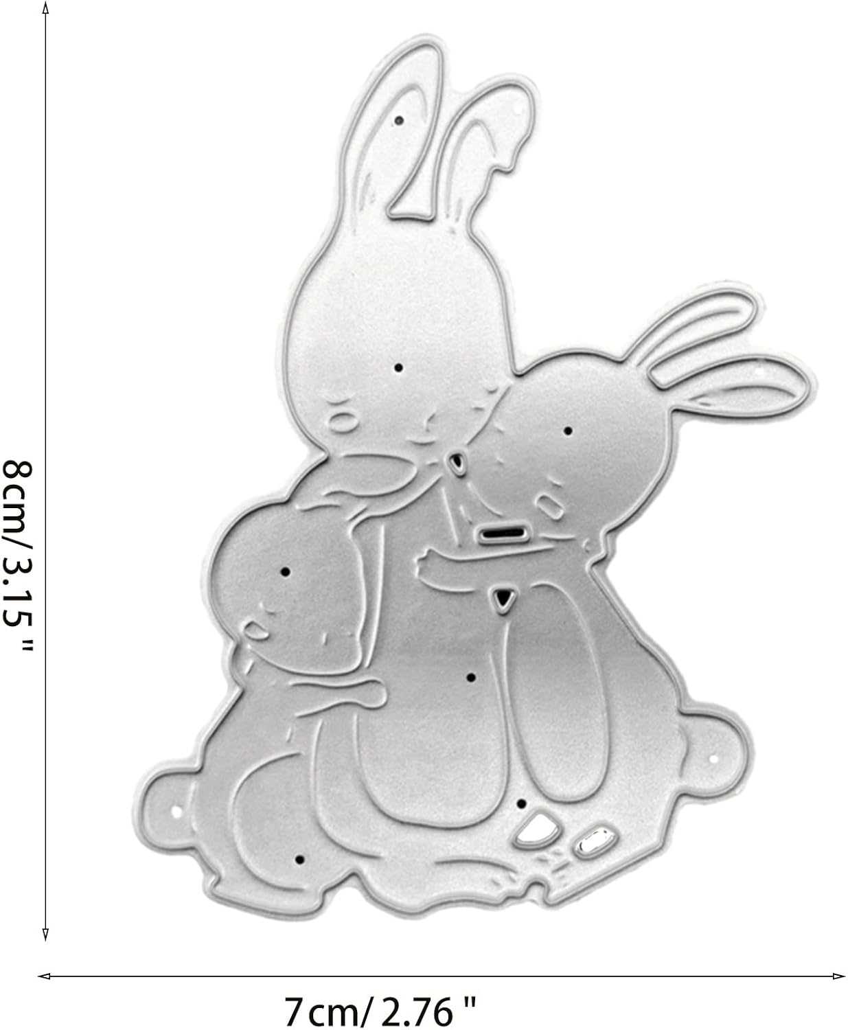 Plantilla de molde de estampado en relieve de conejos de Pascua, troquelado, para manualidades, álbumes de fotos, decoración de álbumes de fotos,