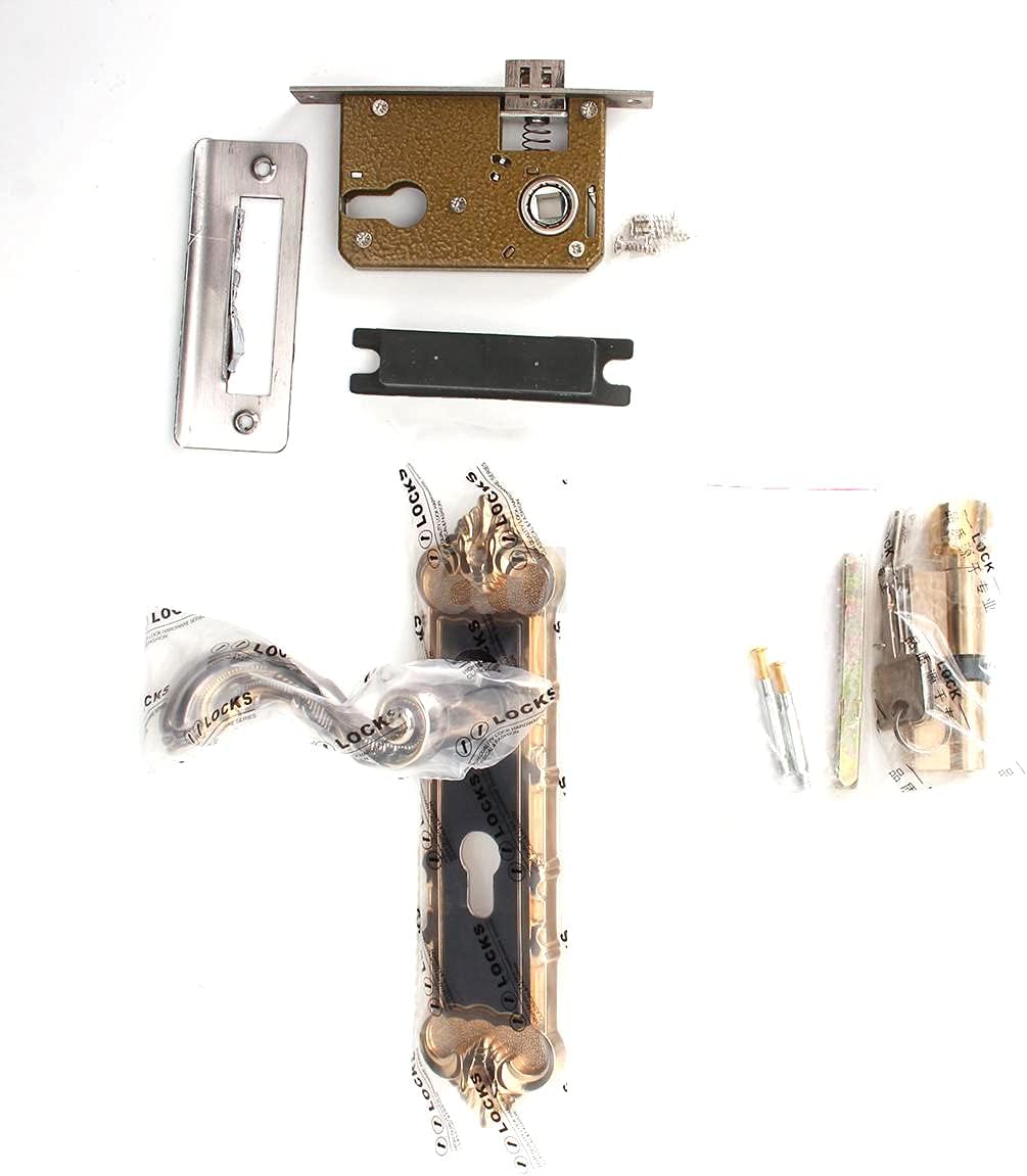 Eapmic Juego de cerradura de puerta universal de estilo europeo para dormitorio interior (aleación negra)
