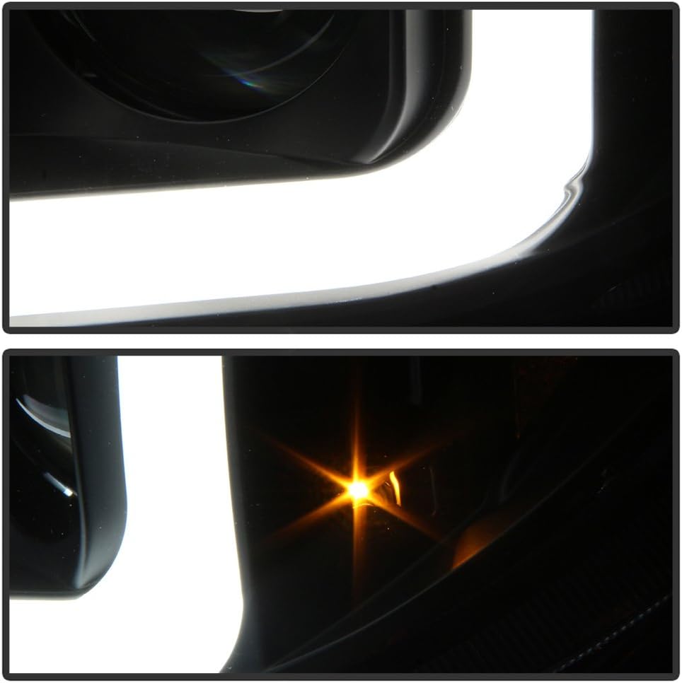 ACANII – Para 2007-2013 Toyota Tundra 08-17 Sequoia Pickup Negro LED Tubo Proyector Faros Faros Par Izquierdo+Derecho