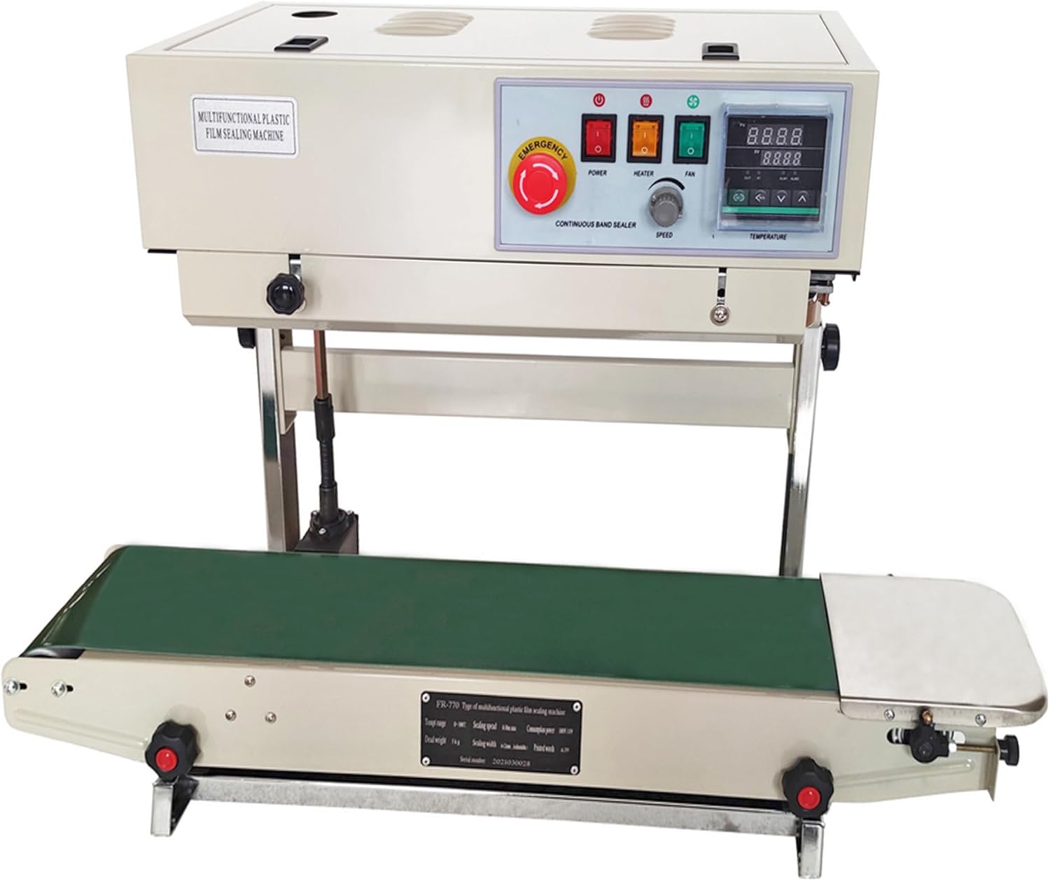 Máquina de sellado continuo Vertical FR770 Máquina selladora automática Máquina automática de sellado de bolsas de impulso con pantalla digital 110V