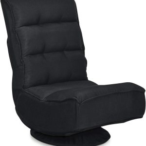 Giantex Silla giratoria de 360 grados, silla plegable para juegos de piso con 6 posiciones ajustables, sofá perezoso con soporte trasero copetudo, Giantex Silla giratoria de 360 grados, silla plegable para juegos de piso con 6 posiciones ajustables, sofá perezoso con soporte trasero copetudo,