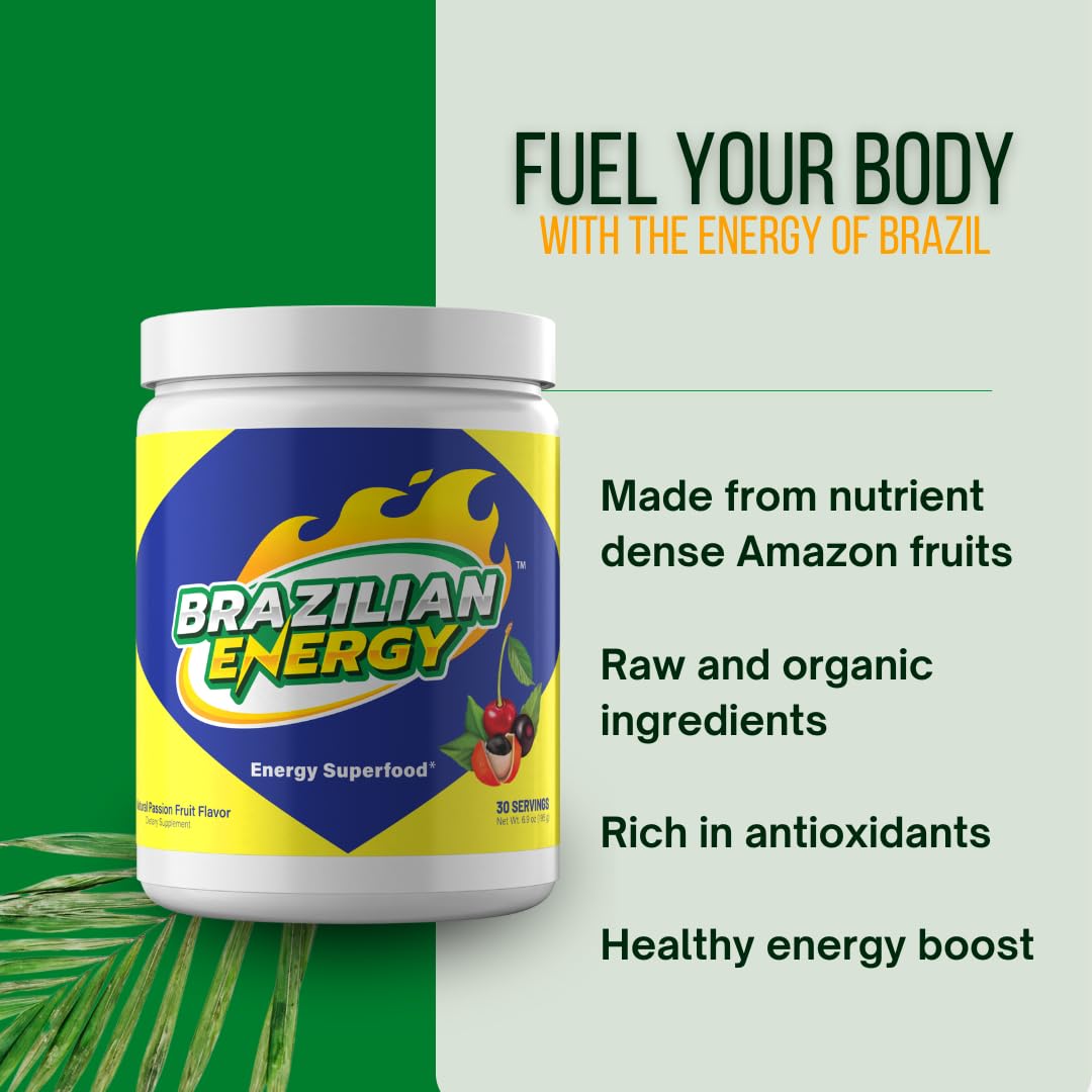 Superalimento de Guaraná Energy con Acai y Acerola, Alto en Antioxidantes y Cafeína Natural (30 Porciones) – Brazilian Energy