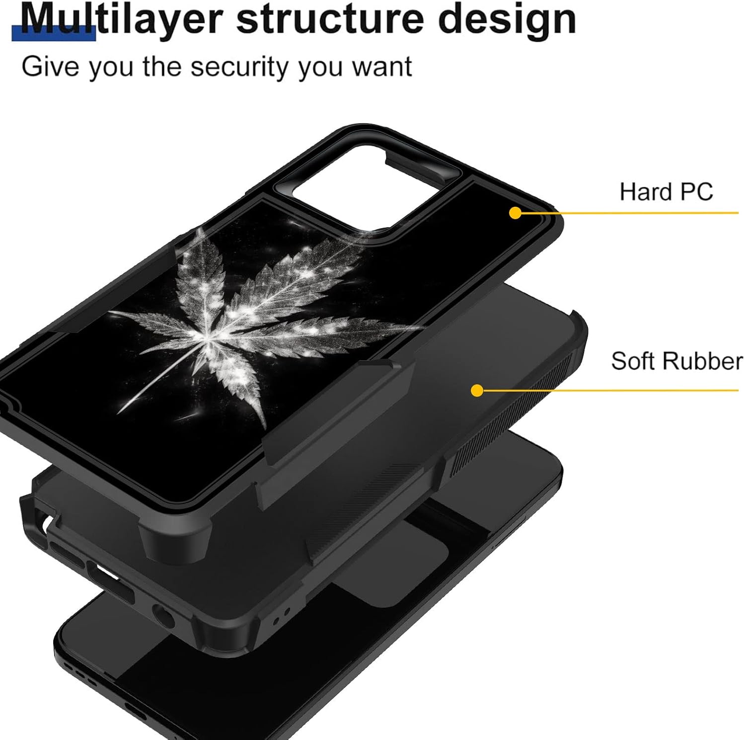 KJFHDJFDH Funda para Moto G Stylus 5G 2023, híbrida de doble capa, resistente, resistente, a prueba de golpes, de policarbonato duro + funda