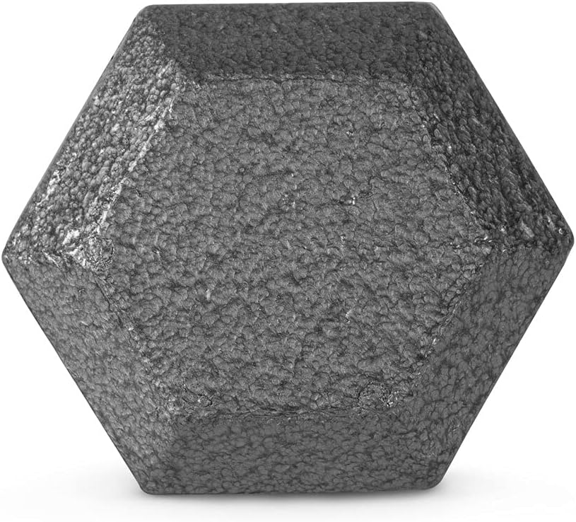 WF Athletic Supply Mancuernas hexagonales sólidas de hierro fundidonegro, juego de 2 pesas libres de entrenamiento de fuerza para mujeres y hombres,