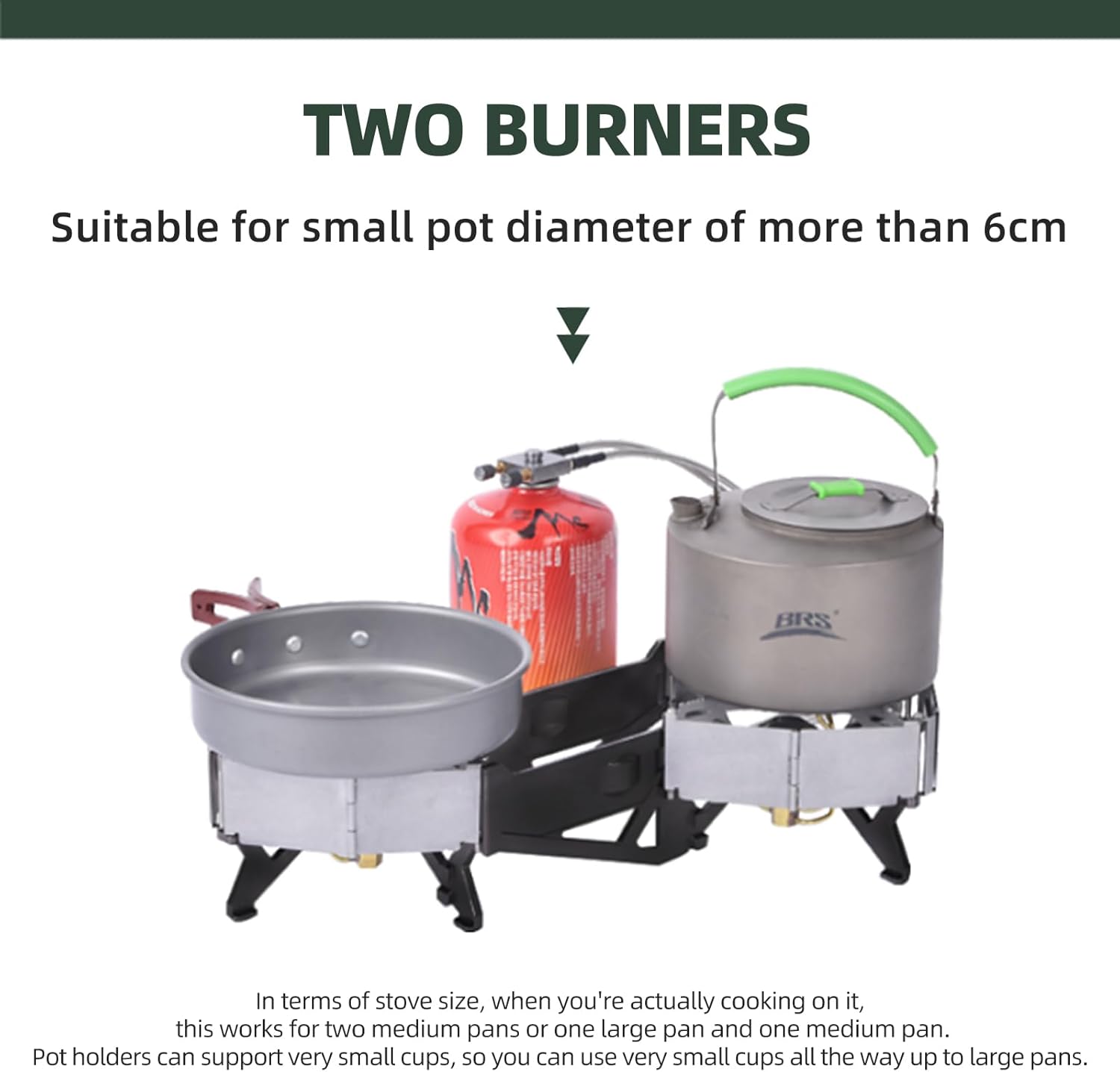 BRS -32 Estufa de camping plegable portátil expandible doble estufa – Fácil de operar, utensilios de cocina de camping con encendedor electrónico