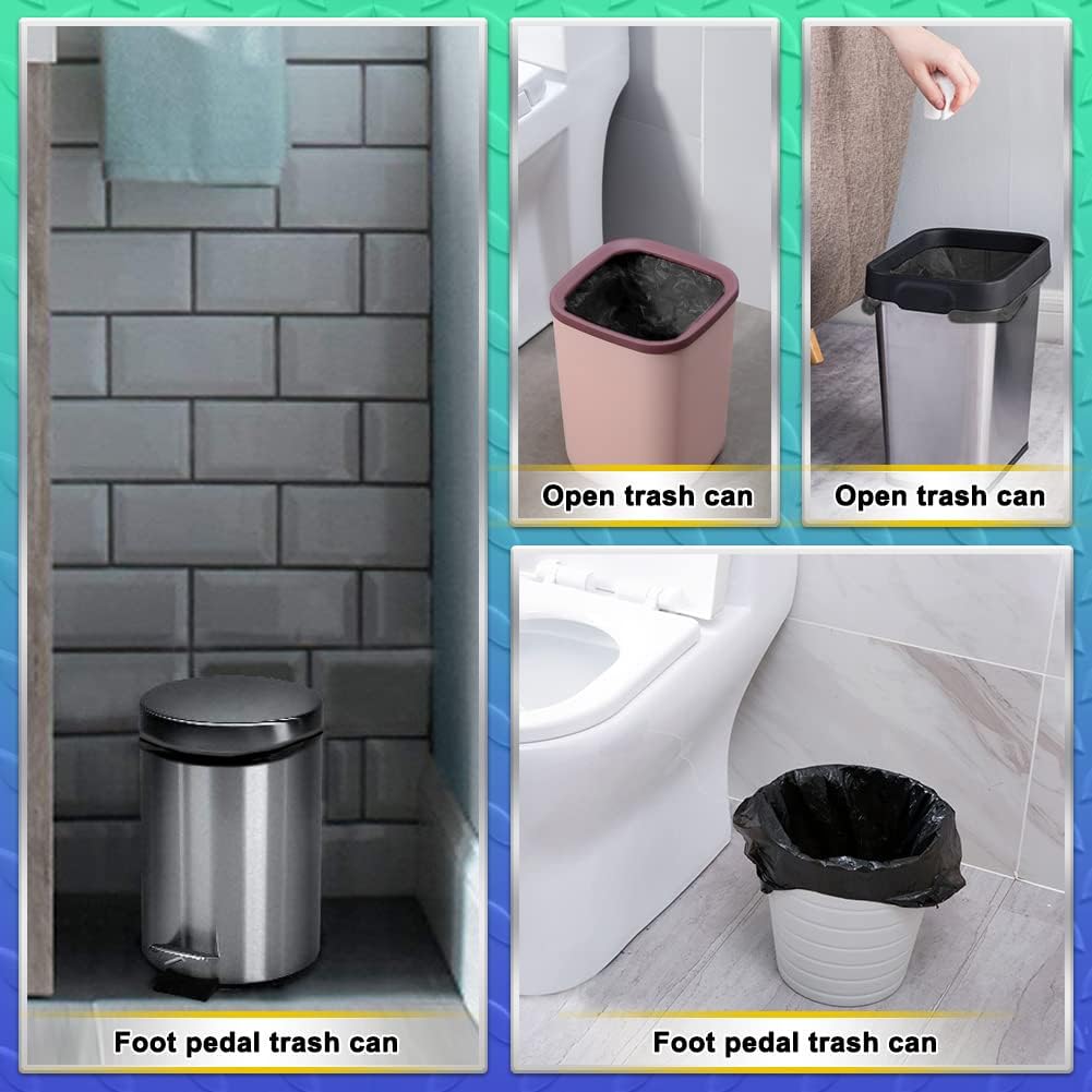 Bolsas de basura pequeñas de 5 litros, 100 unidades, color blanco, transparente, de 3 a 5 litros, para oficina, cubo de pedal de baño, cubo de