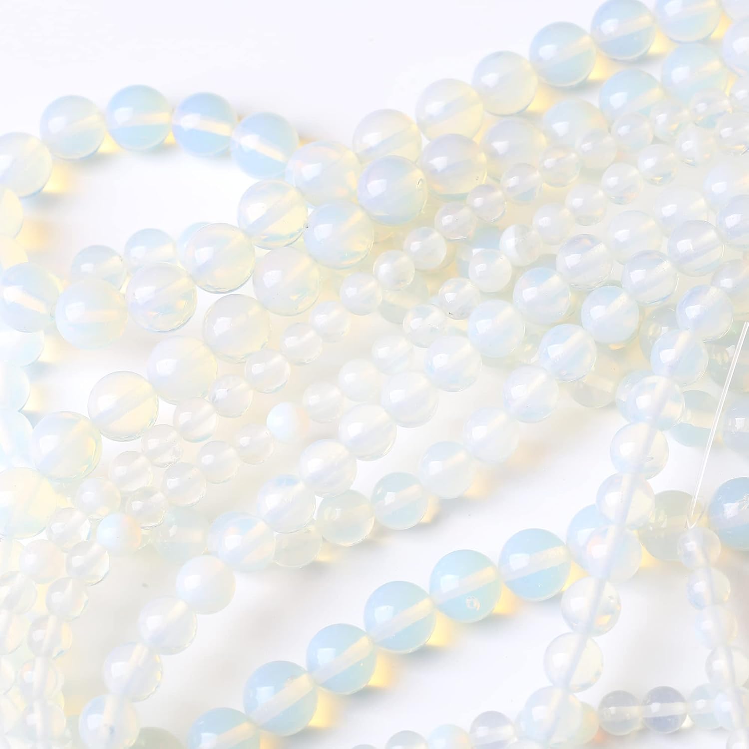 Cuentas sueltas redondas de ópalo de 0.472 in con gemas naturales, cuentas de piedra energética de cristal para hacer joyas, pulseras y collares