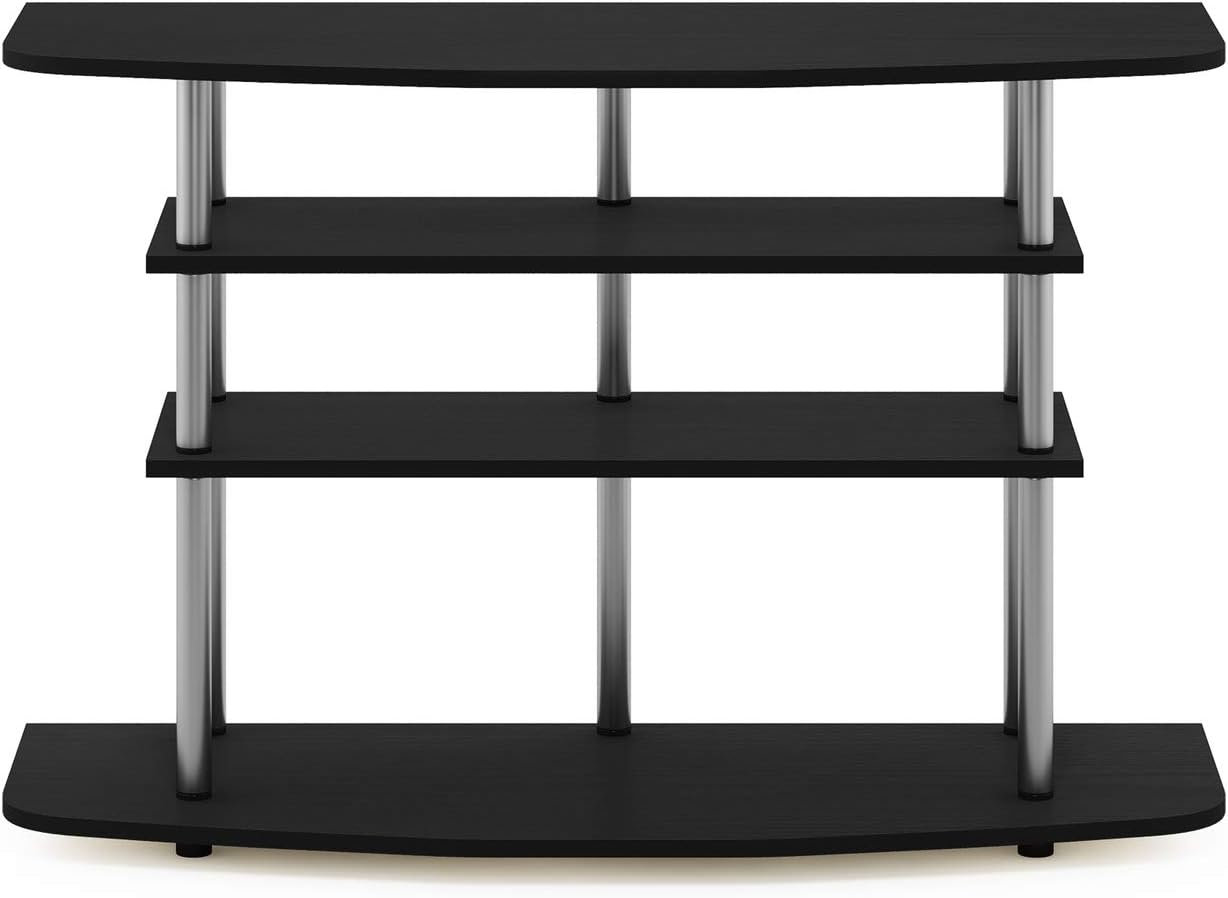 Furinno Frans Turn-N-Tube – Soporte de TV para TV de hasta 43 pulgadas, 4 niveles, roble negro