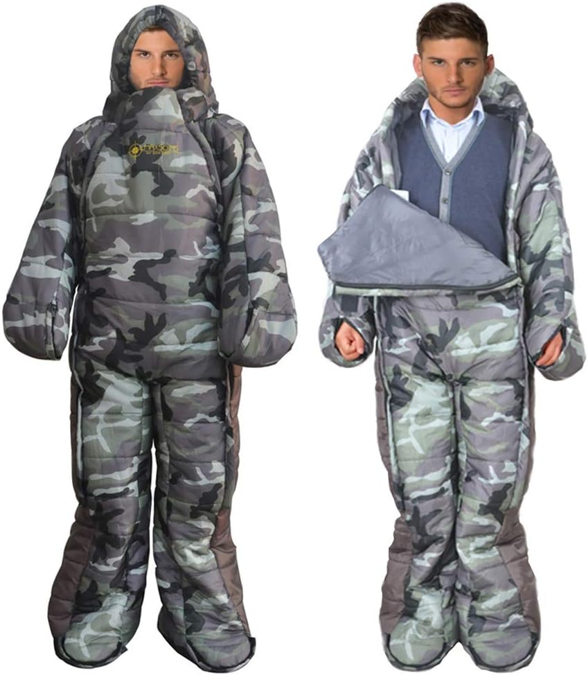 Gaorui Saco de dormir para mamá humanoide saco de dormir para acampar al aire libre, saco de dormir de invierno para interiores y exteriores,