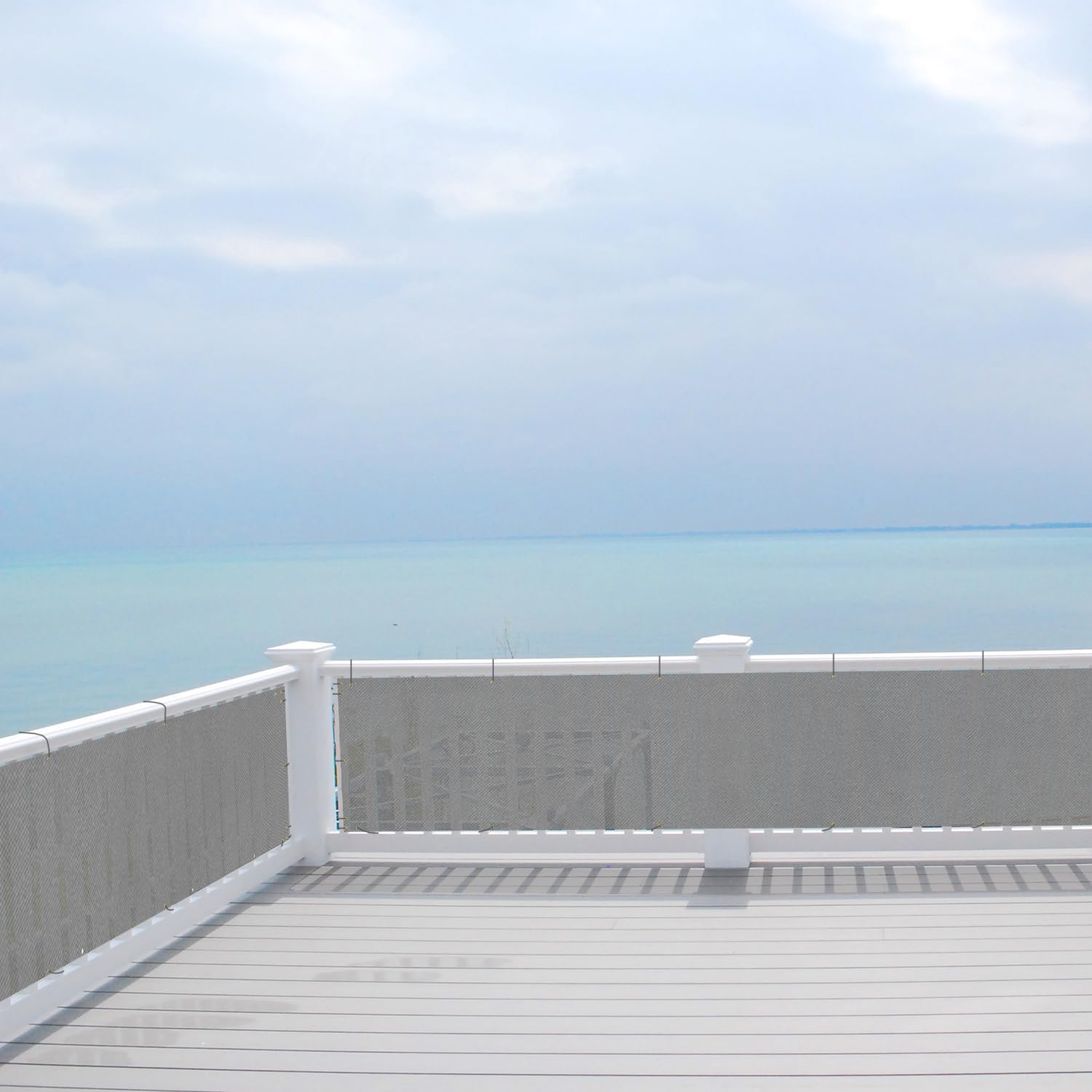 E&K Sunrise – Rejilla para valla de privacidad para balcón, 2.5 x 50 pies, con bridas de cremallera, protección UV para terraza, patio, patio,