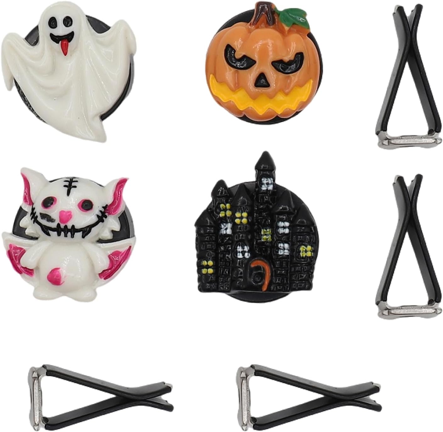 4 clips de aire divertidos de resina para Halloween, calabaza, calavera y fantasma, clips de ventilación de aire acondicionado para automóvil, clip