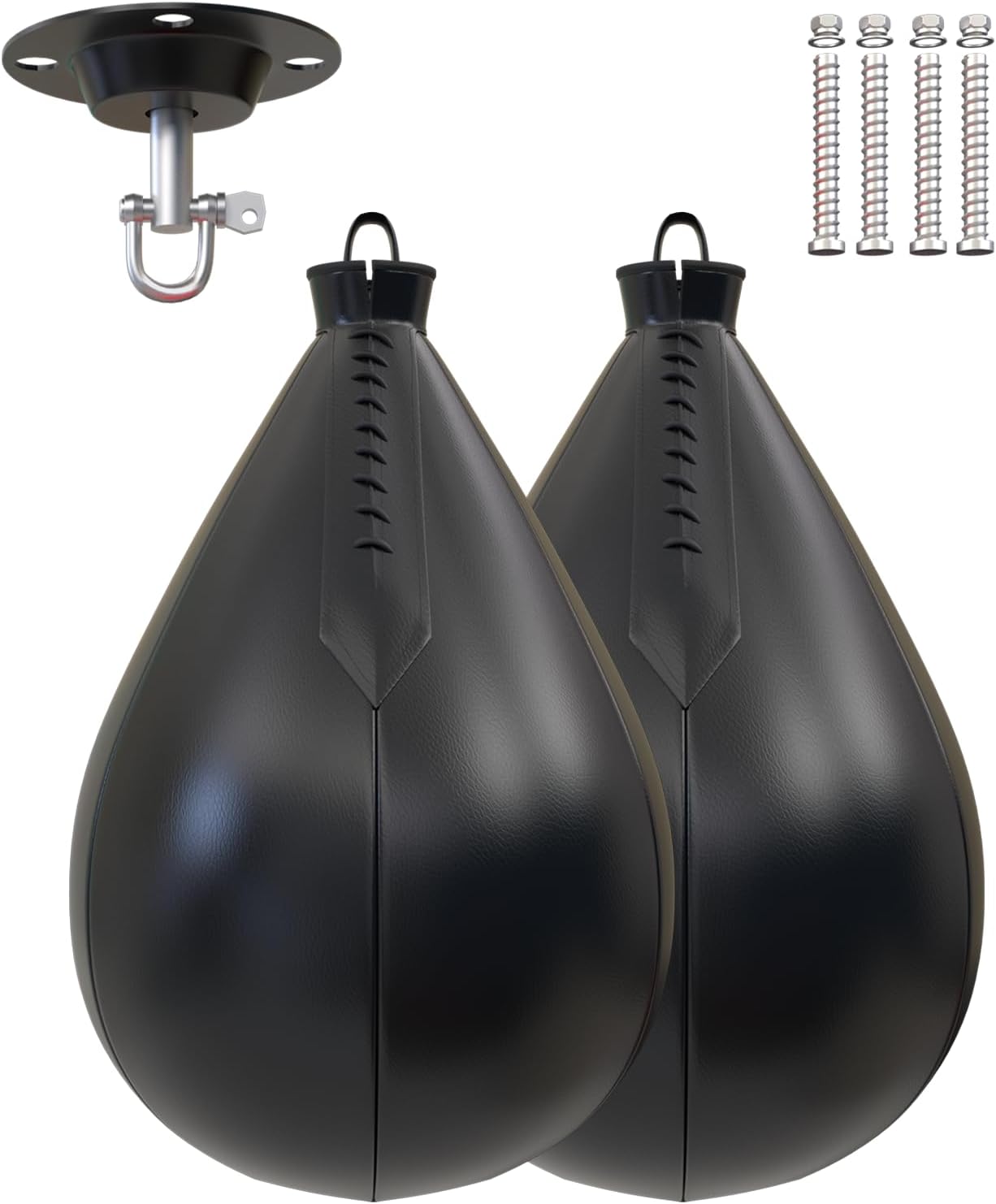 WingeddreaM Bolsas de velocidad de boxeo, piel sintética, paquete de 2 bolsas de boxeo para colgar, Speedball, Dodge Striking Bag para boxeo, artes