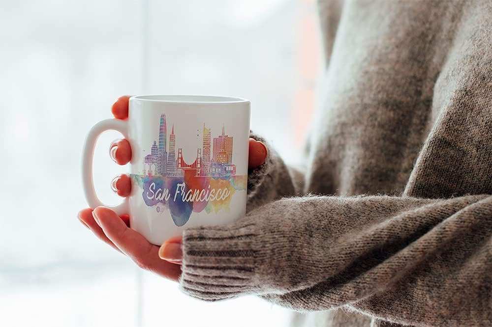 Regalos y recuerdos de San Francisco California, tazas de café, regalos de graduación de San Francisco para él, vasos únicos, taza de cerámica de 11