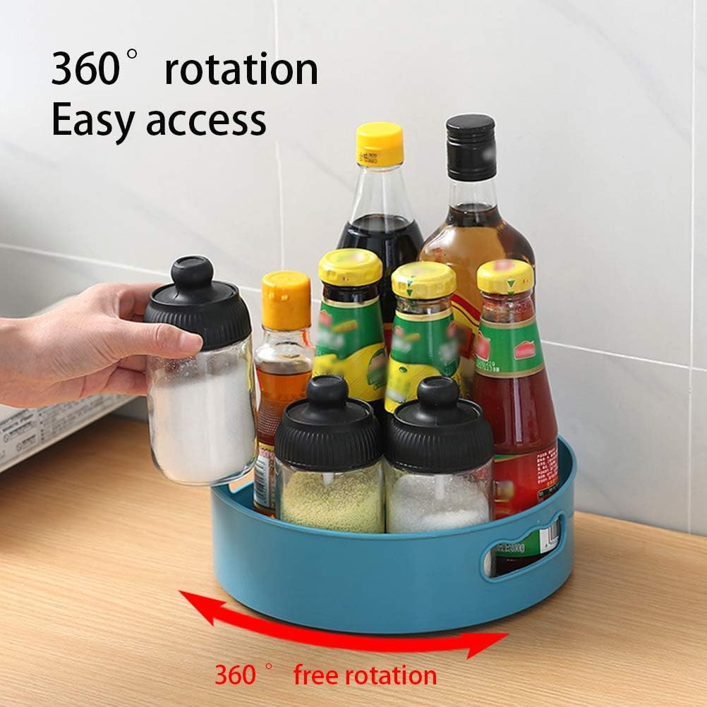 Organizador de especias multifuncional giratorio de 360 para gabinete, cocina, baño, encimera, despensa, almacenamiento con diseño antideslizante y