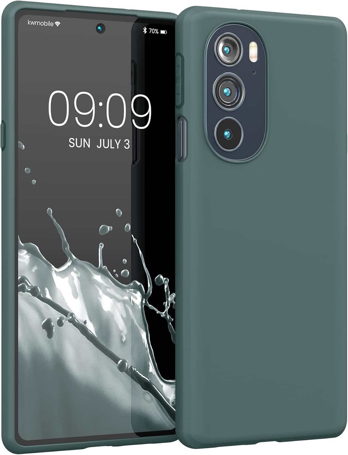 kwmobile Funda compatible con Motorola Edge 30 ProEdge Plus 2022  Edge X30 – Funda protectora de silicona TPU suave y delgada, color azul y verde