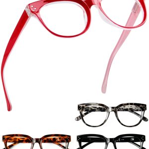 Eyekepper Gafas de lectura gruesas y resistentes para mujer, con 4 paquetes Eyekepper Gafas de lectura gruesas y resistentes para mujer, con 4 paquetes