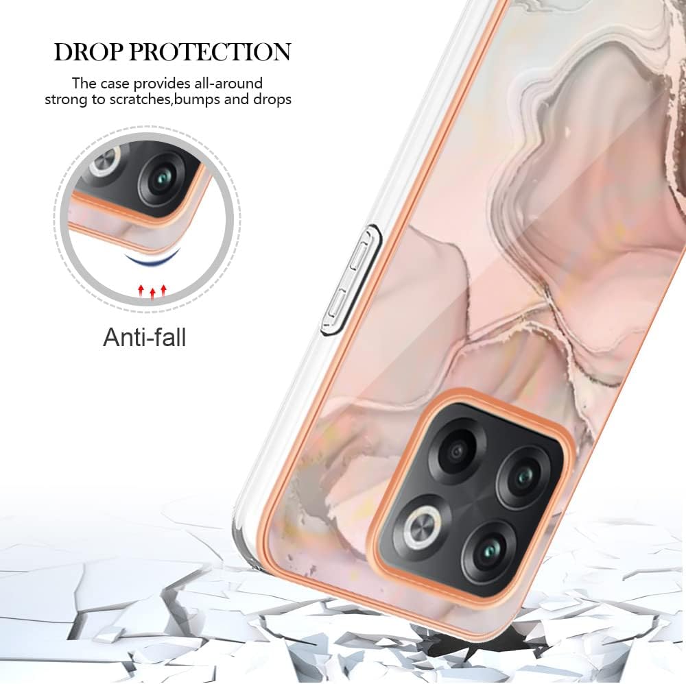 Funda para OnePlus 10T 5G, OnePlus ACE Pro, TPU suave + patrón de mármol IMD diseño delgado mejorado para cámara y protección de pantalla para niñas