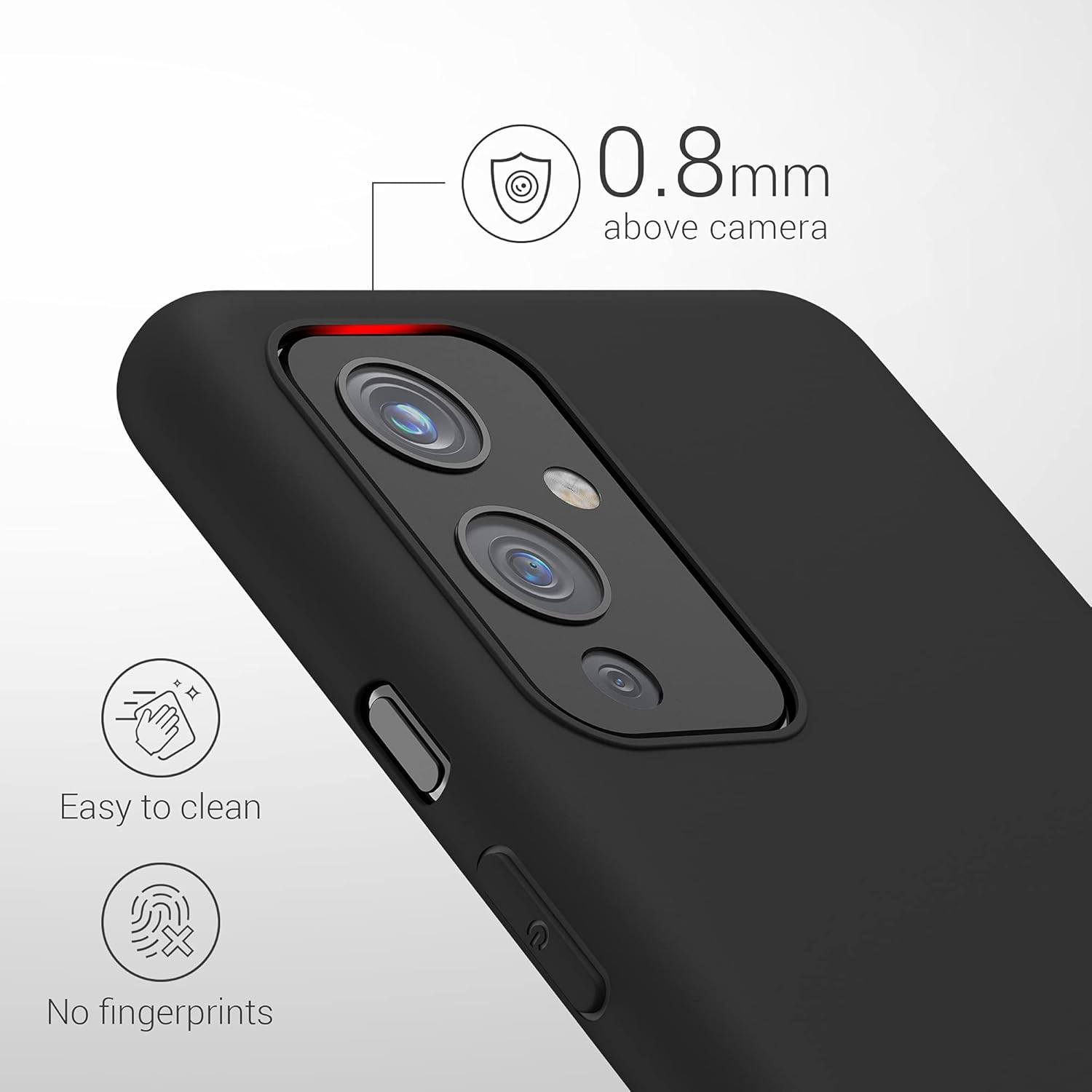 kwmobile Funda compatible con OnePlus 9 (versión EUNA) – Funda protectora de silicona TPU suave y delgada – Negro mate