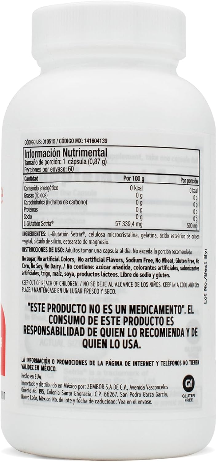 GNC Glutatión 500 mg, 60 cápsulas, apoya la salud inmunológica