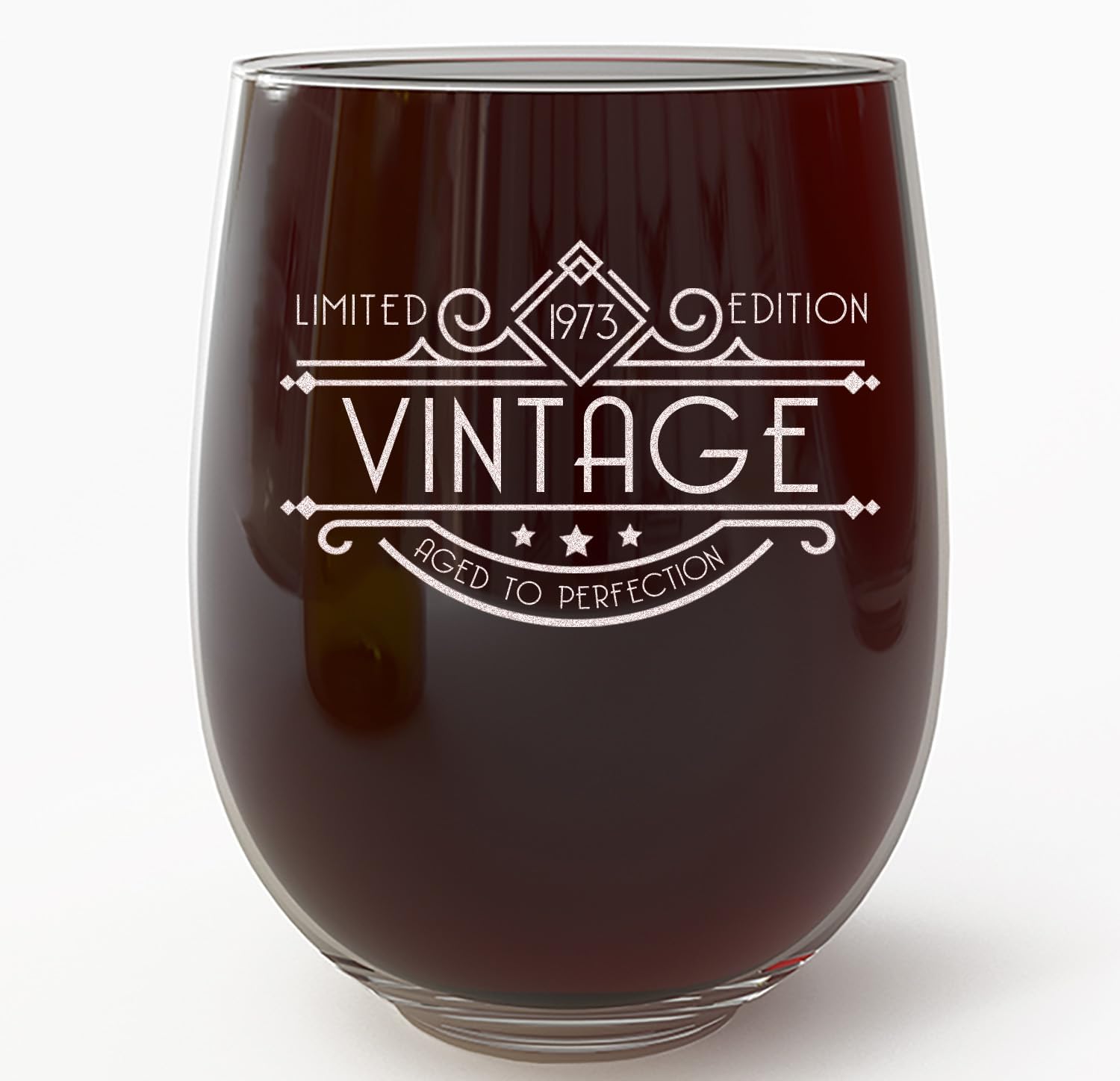 Spotted Dog Company Copa de vino grabada vintage de 17 onzas sin tallo, 51 años, regalos de cumpleaños 51 para mujeres, regalos de cumpleaños 51