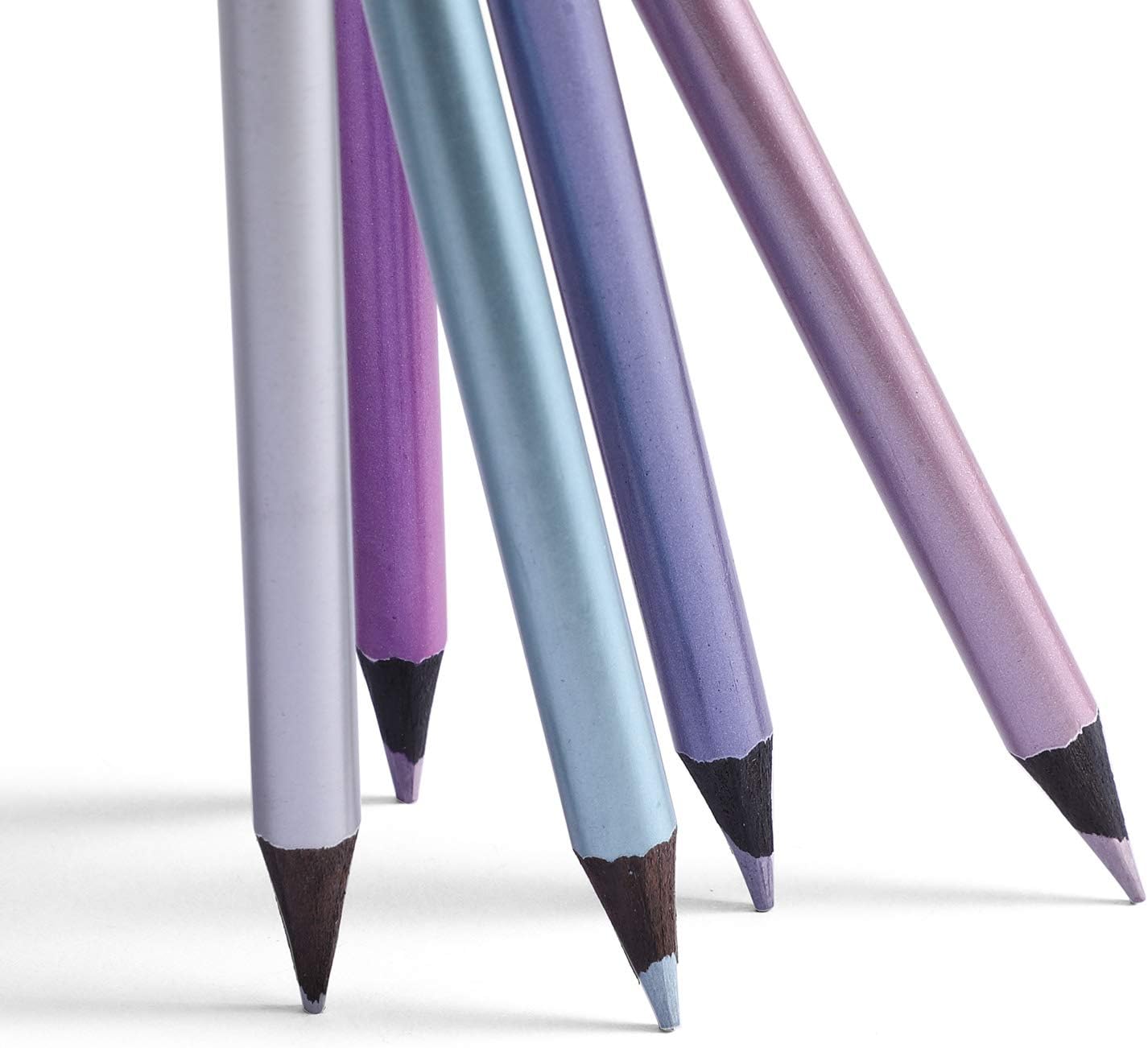 12 lápices de colores metálicos, 12 colores, no tóxicos, lápices de colores preafilados, lápices de dibujo de madera negra, kit de lápices de