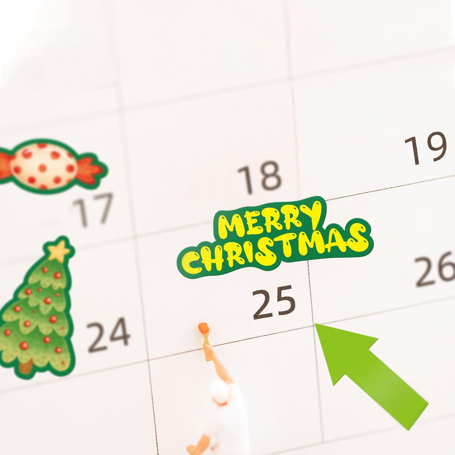 24 hojas de calcomanías navideñas surtidas para planificador, calcomanías de calendario de Año Nuevo, para niños y adultos, regalos de fiesta