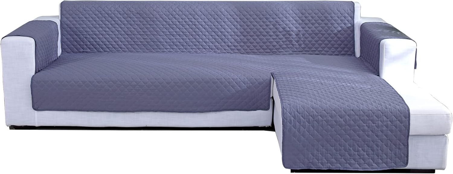 Funda para sofá en forma de L, reversible, para sofá seccional, para decoración del hogar (gris claro)