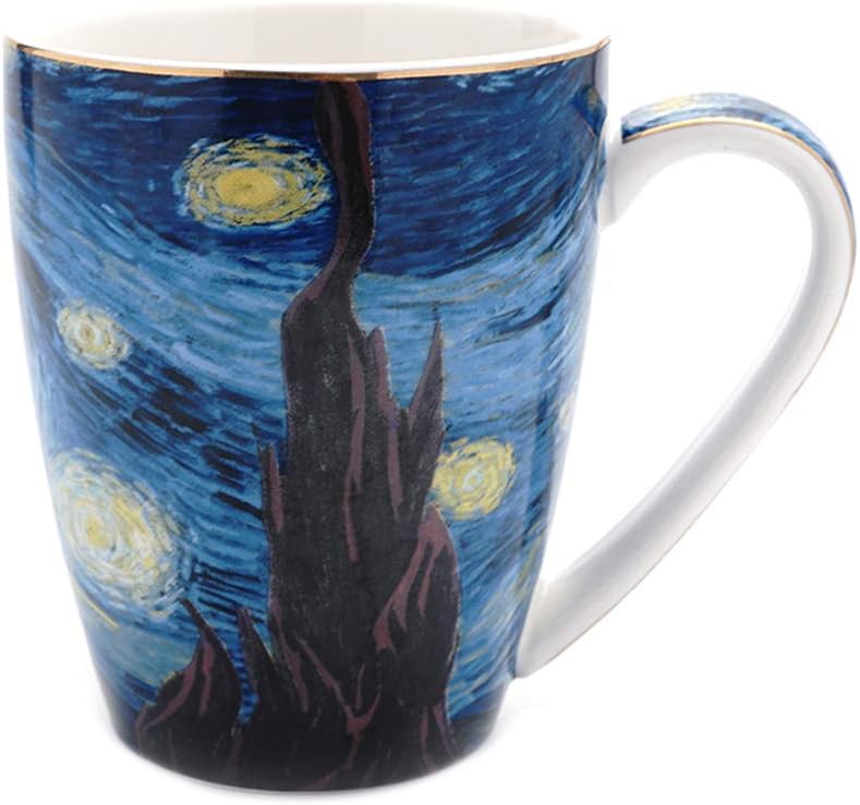Vincent Van Gogh Art The Starry Night – Taza de café de porcelana (americano, 14 onzas)