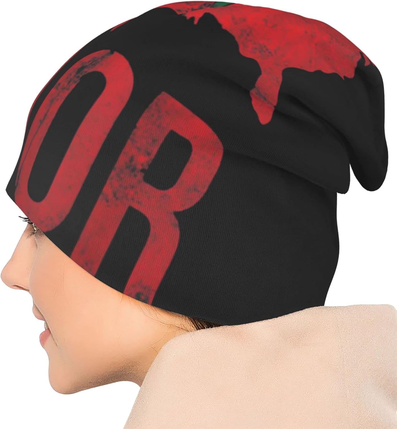 Morish American America Amexem Marroquí Beanie Sombreros Hombres Navidad Sombreros Térmicos Unisex Sombrero de Punto Negro, Negro –