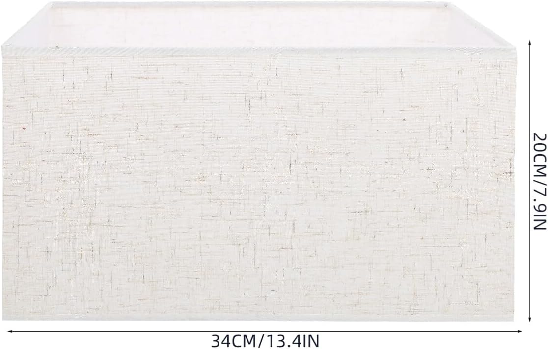 Housoutil Lámpara de mesa de tela, pantalla de lino, cubierta de lámpara de techo empotrada, pantallas cuadradas para lámparas de mesa, pantalla de