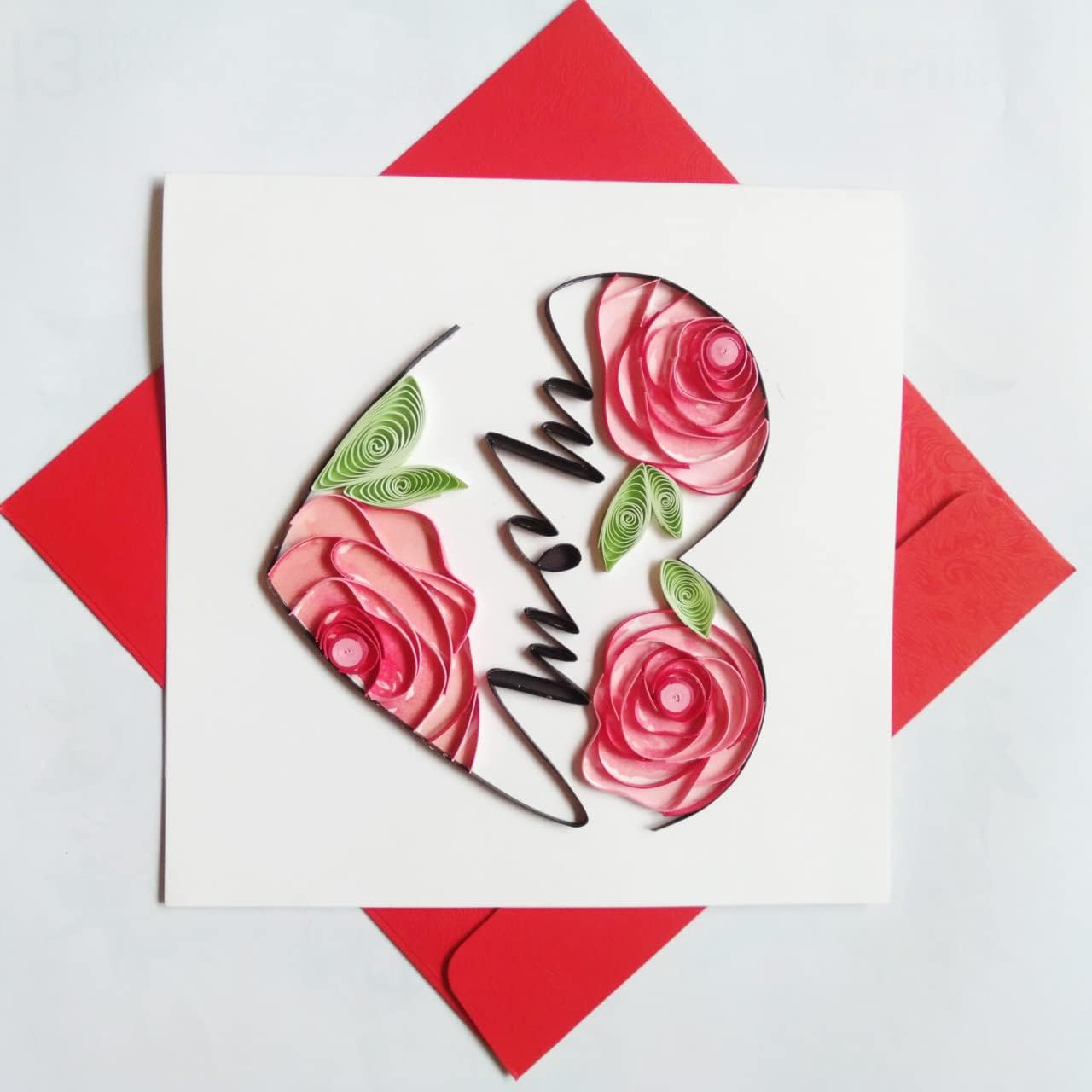 sdfsdf Tarjeta de felicitación de cisnes para el día de la madre, tarjeta de flores florales, tarjeta de agradecimiento, tarjeta de felicitación 3D