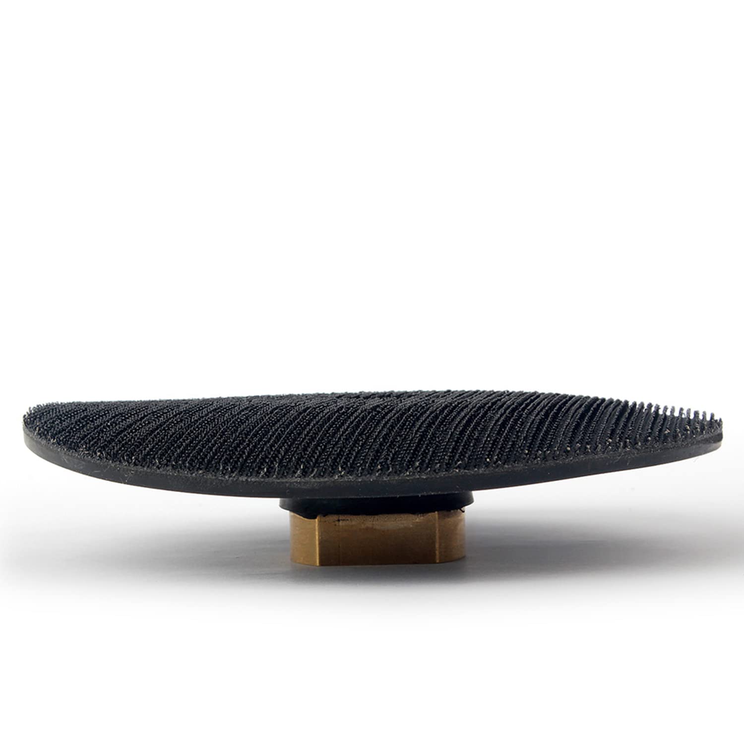 HOMESOM Almohadilla de respaldo de goma de 5 “, almohadillas de respaldo negras, soporte de gancho y bucle 58-11 rosca para amoladora angular, 1