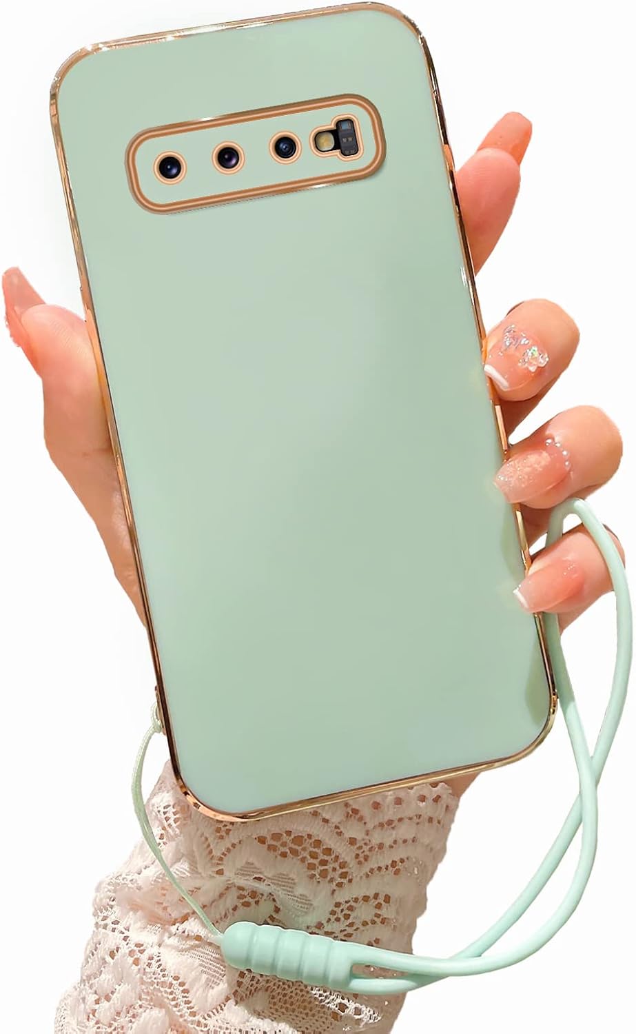 Funda para Samsung Galaxy S10, Galaxy S10 para mujer, galvanoplastia, de lujo, estética, moderna, bonita, de cámara completa, protección de TPU