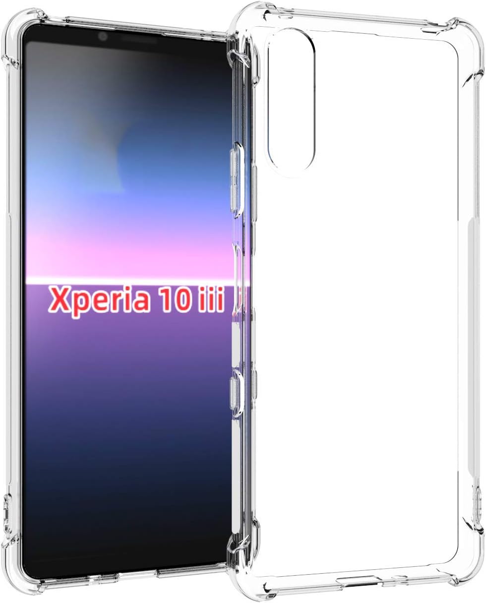 Caso para Sony Xperia 10 III Clear TPU cuatro esquinas cubierta protectora transparente suave funda
