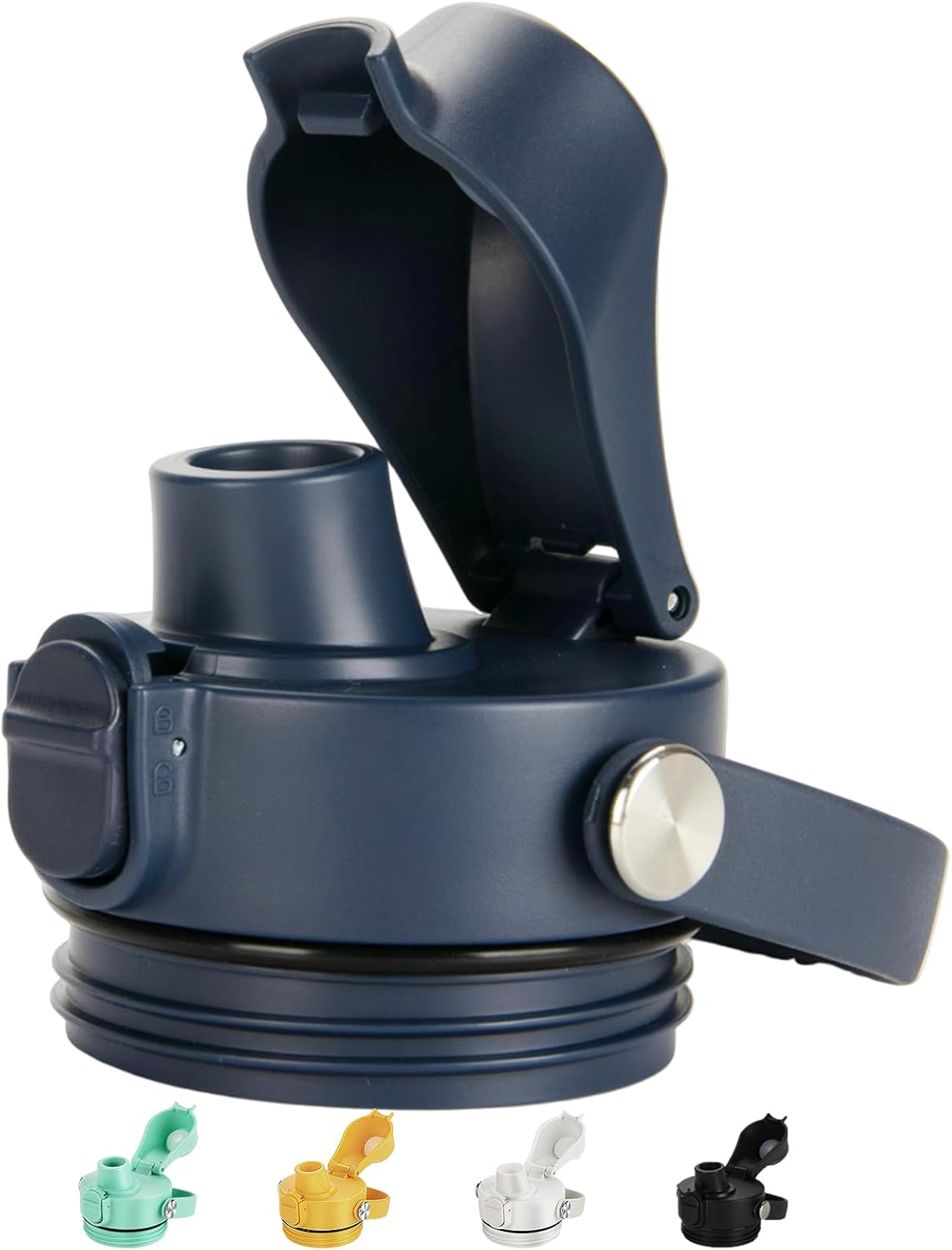 Tapa de boquilla automática para botellas YETI Rambler, se adapta a botellas de 18263664 onzas, tapa de tapa de repuesto con tapa de botón y mango