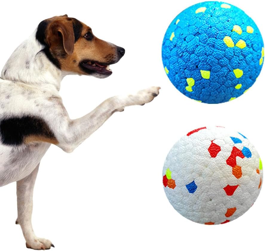 BESTZONE Pelotas para perros para masticadores agresivos, pelotas de tenis indestructibles para perros grandes, pelotas de perro para lanzador