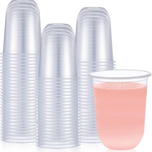 Ziliny 100 copas de vino de plástico sin tallo, desechables, de plástico transparente, para fiestas, bodas, cumpleaños, cócteles (16 onzas) Ziliny 100 copas de vino de plástico sin tallo, desechables, de plástico transparente, para fiestas, bodas, cumpleaños, cócteles (16 onzas)