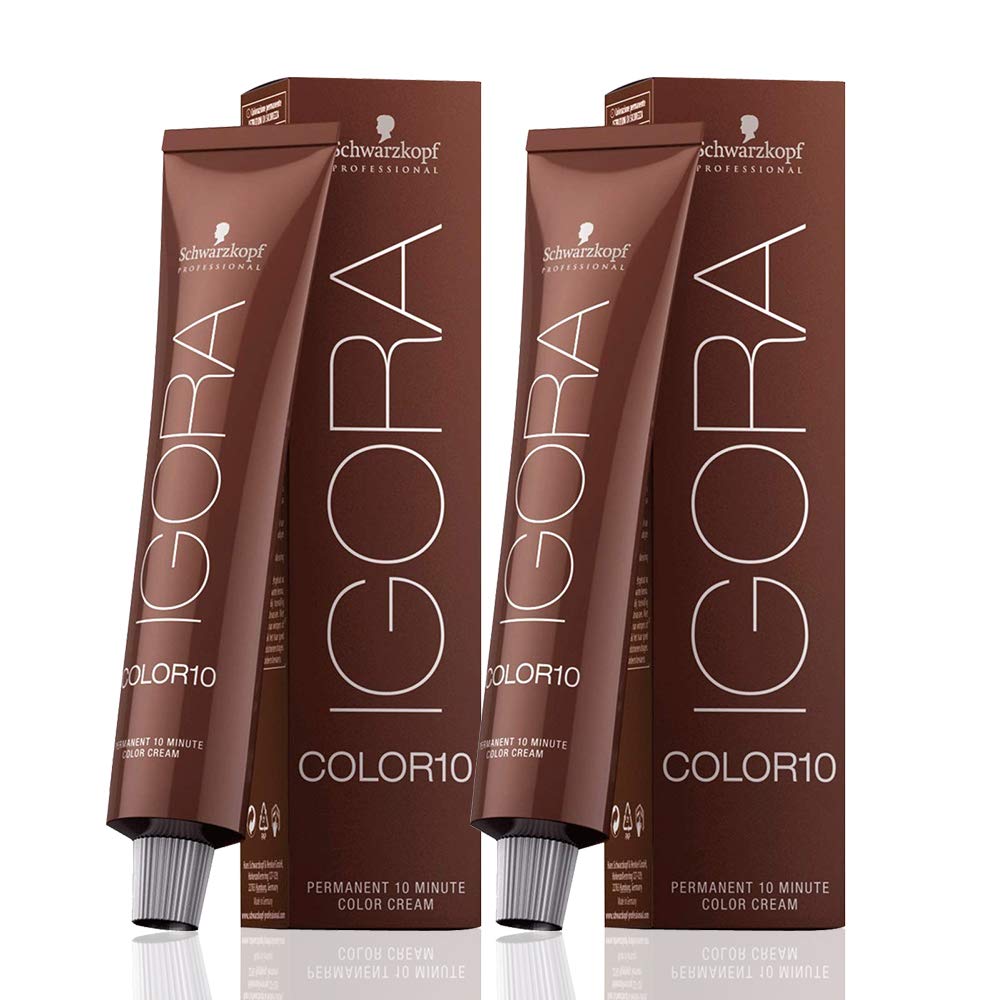 Igora Color 10 9-0 Rubio Extra Claro Permanente 10 Minutos Colores de Cabello y Peine M Hair Designs Tint (Paquete de 3 artículos)