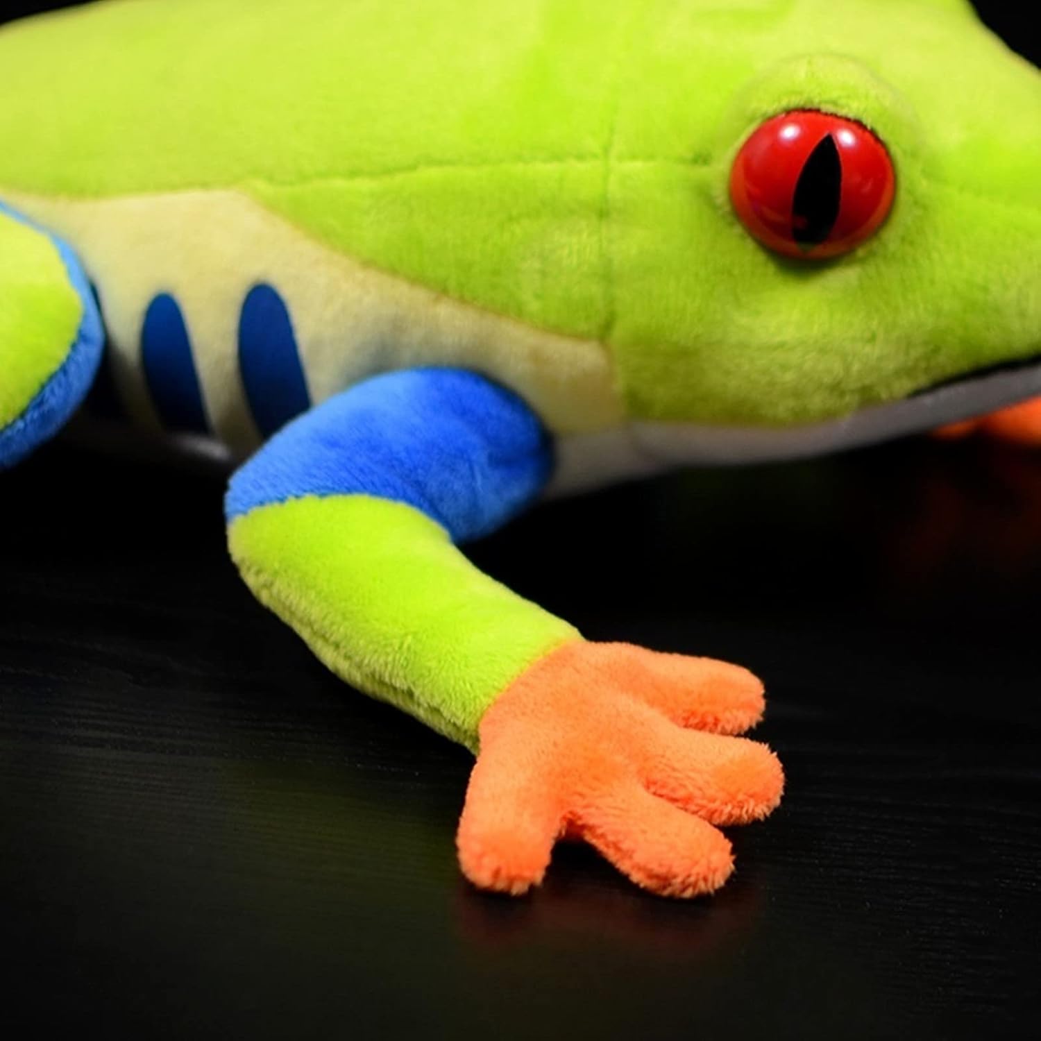 ZHONGXIN MADE Peluche de rana de árbol de ojos rojos, animal de peluche realista, rana reptil verde de 9 pulgadas, muñeca de felpa súper suave,