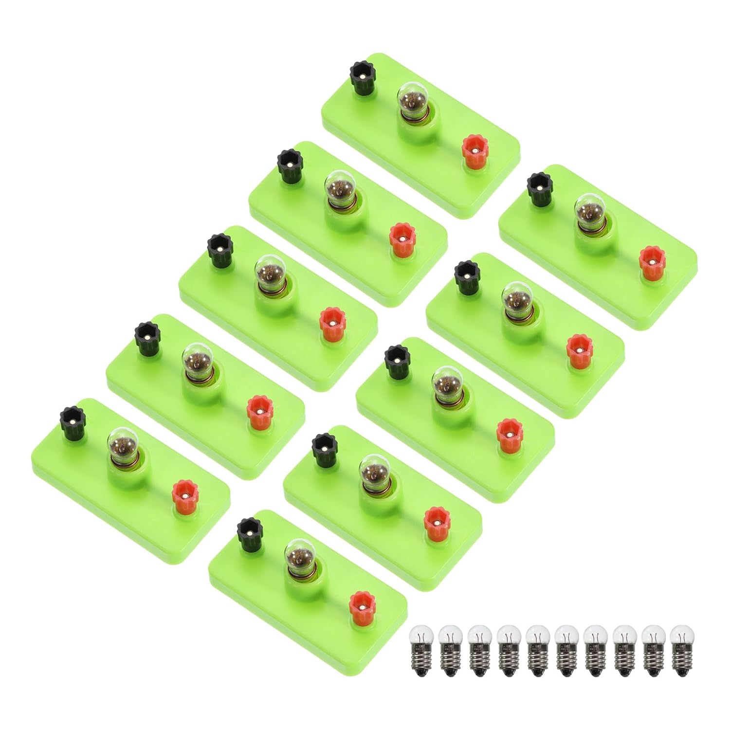 PATIKIL Enchufe de bombilla con bombilla de 1.5 V, 10 piezas de mini portalámparas base de lámpara para laboratorio de física, experimento