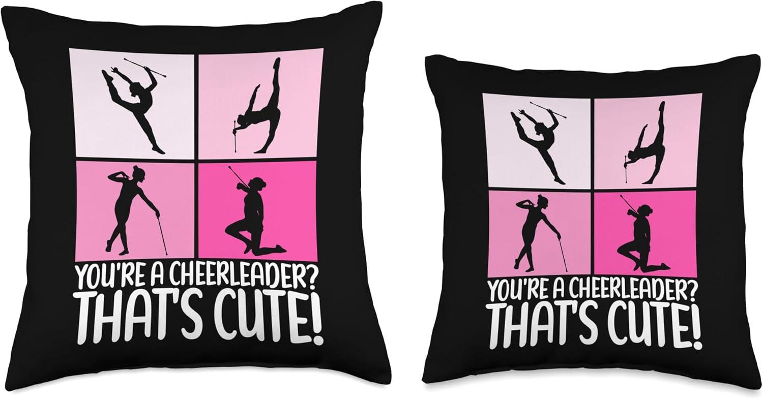 Twirling Outfit Majorette Baton Twirler Gifts Throw Pillow, 18×18, Multicolor