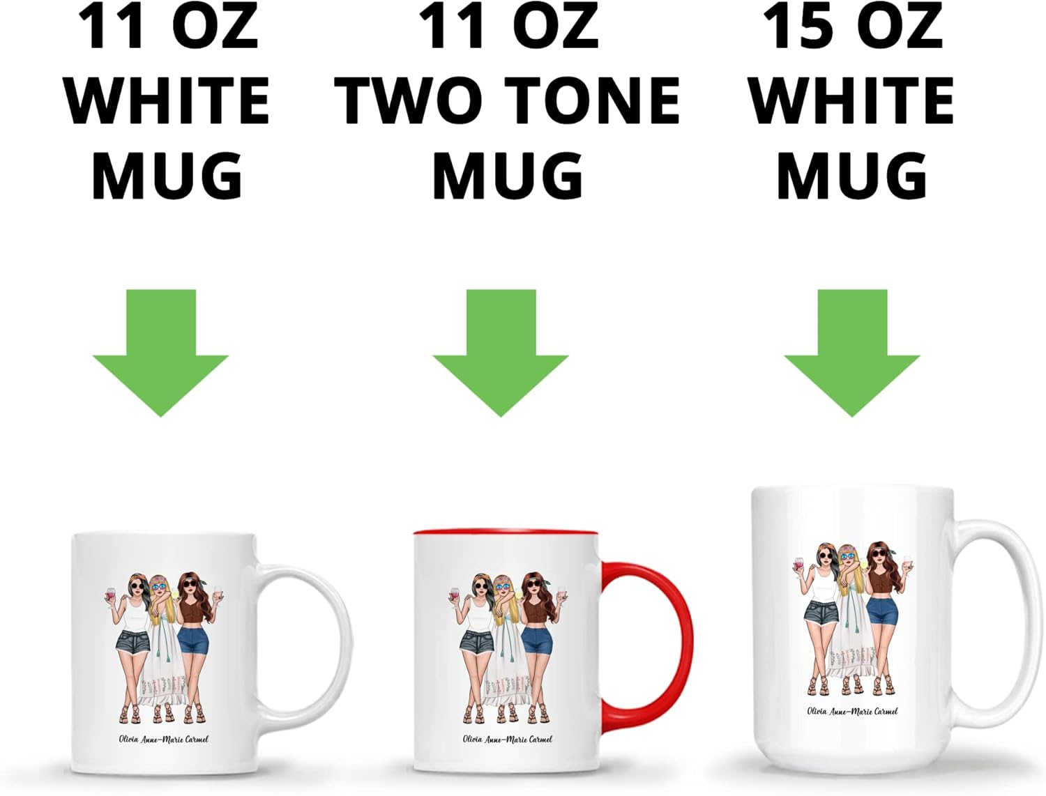 Gossby Taza personalizada (3 mujeres) con texto en inglés We_ll Be Friends Until We_re Old And Senile, Then We_ll Be New Best Friends, regalos de