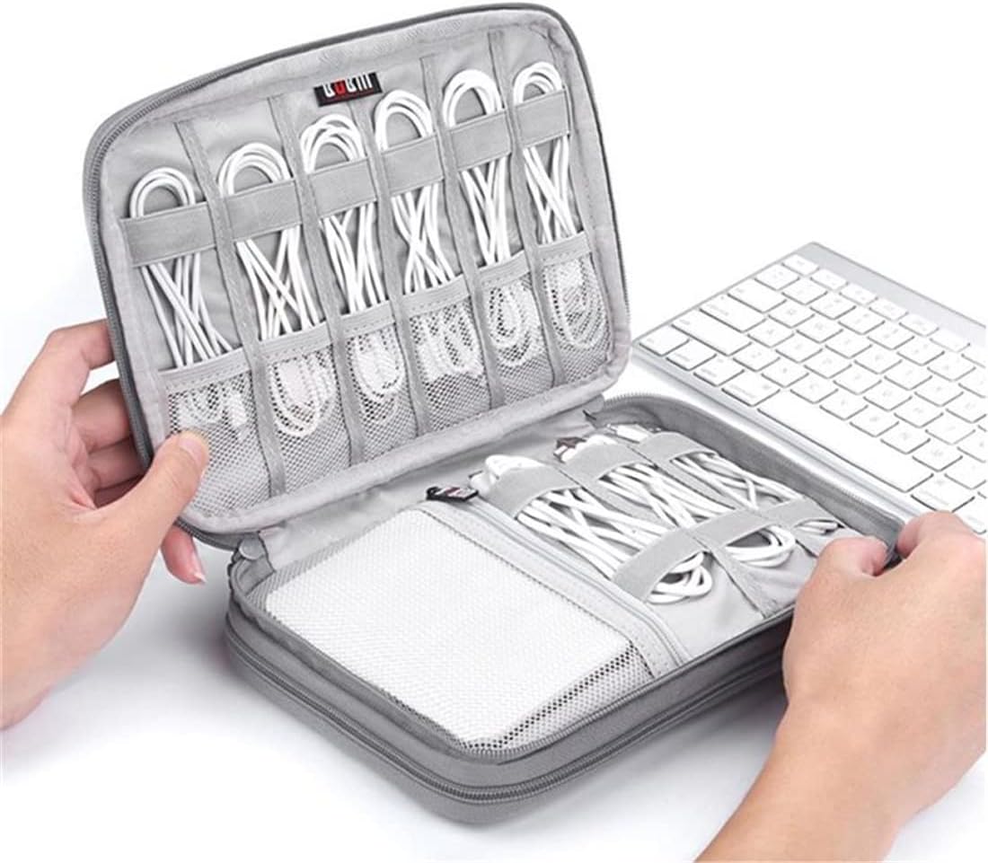 Bolsa organizadora de electrónica, funda protectora de EVA resistente a los impactos, bolsa de viaje para banco, organizador de cables de viaje,