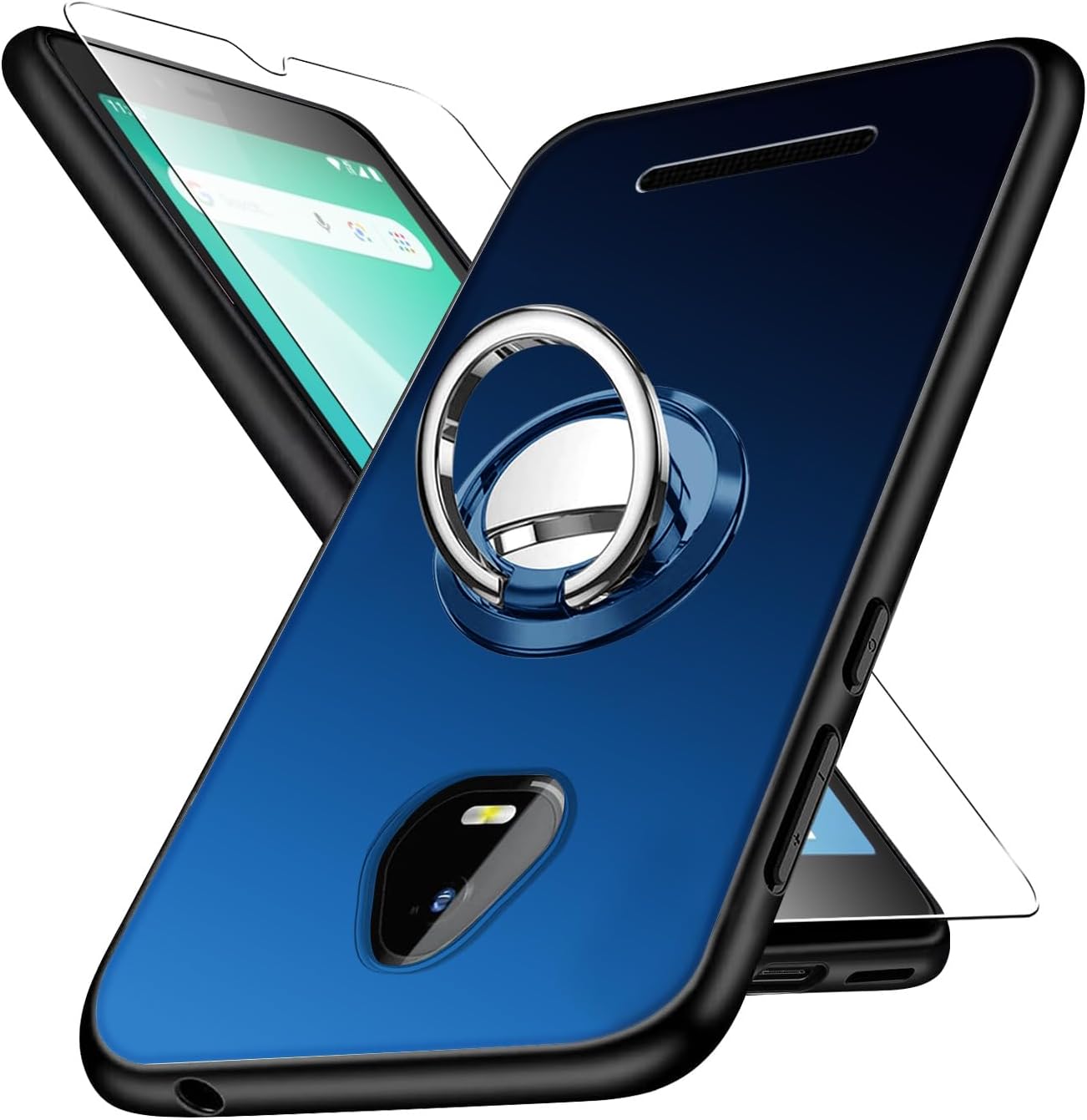 Funda para teléfono SCHOK Volt SV55 SV55216 Ocultar plegable telescópico con anillo Kickstand a prueba de golpes, con 1 protector de pantalla