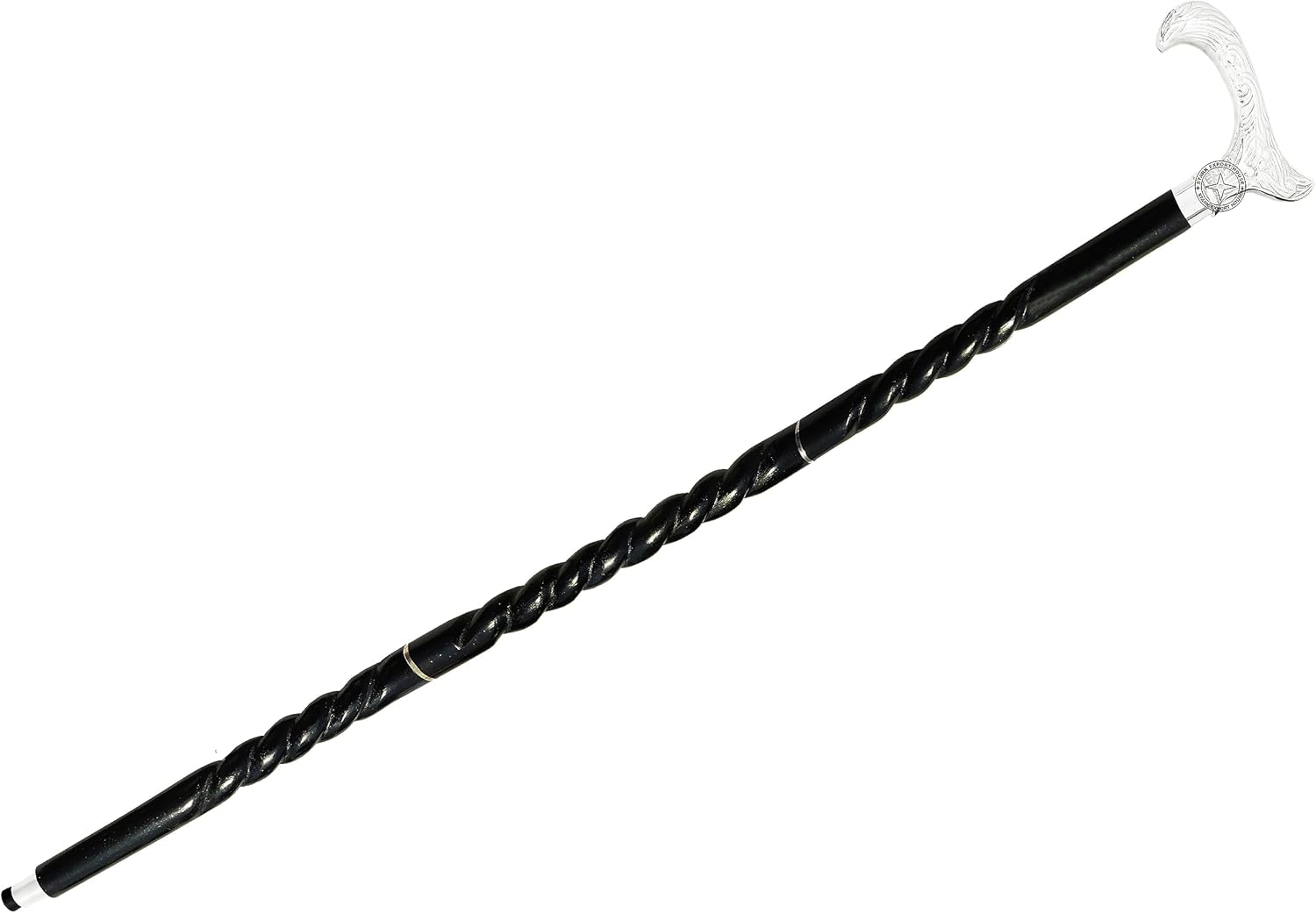 Bastón náutico de plata de níquel para hombres y mujeres, bastones y madera con mango de 37 pulgadas, palo de palisandro de madera natural, mejor