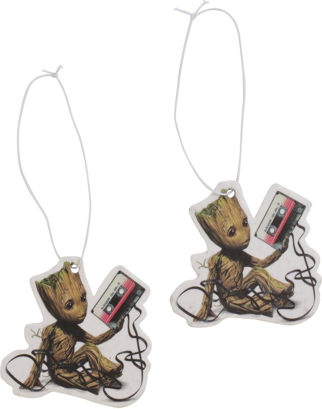 Square Deal Recordings & Supplies Baby Groot Holding Cassette – Guardianes de la Galaxia – Ambientadores con aroma a fresa – Juego de 2