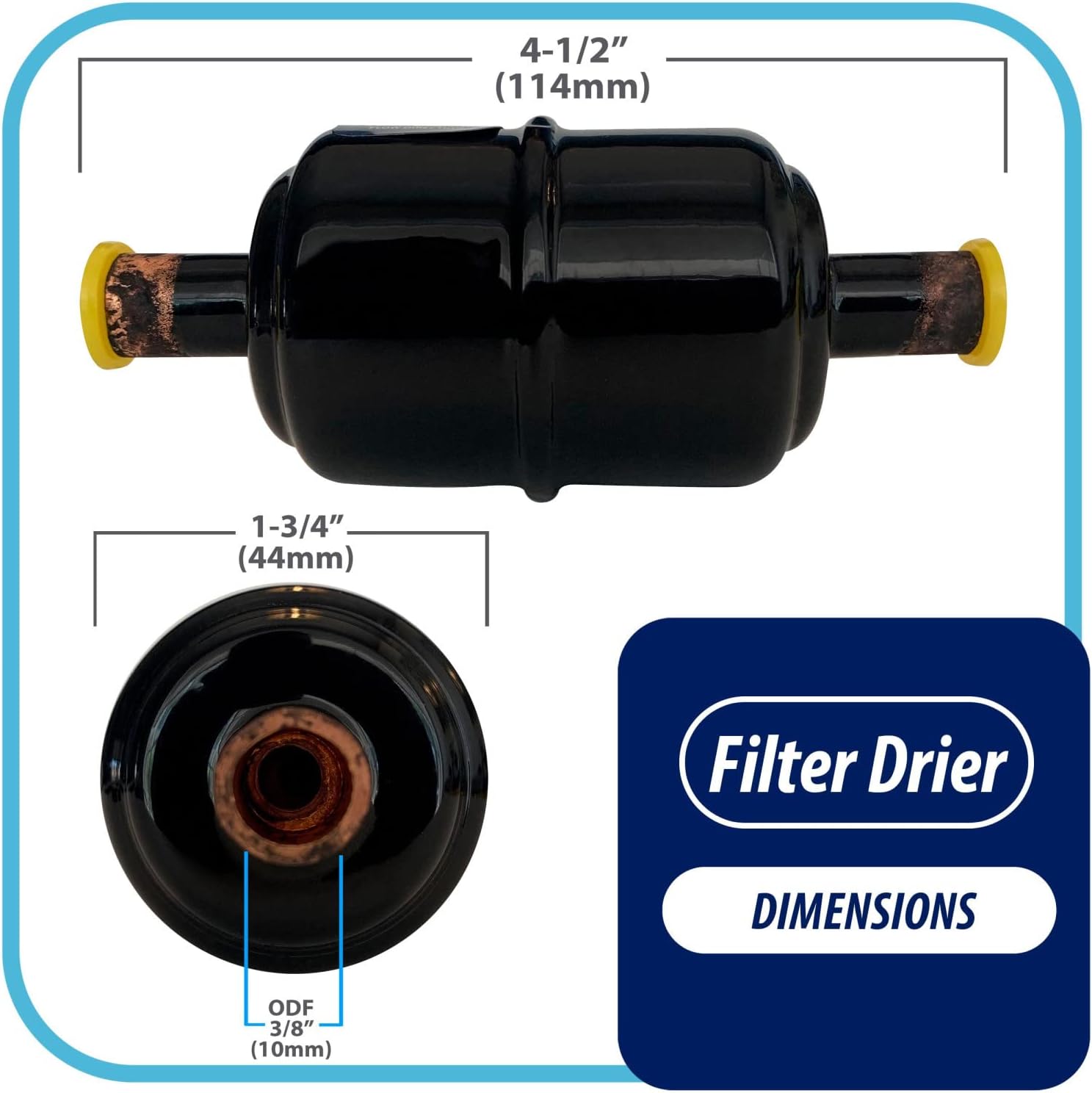 Appli Parts APFD-033S 38 in Liquid Line Refrigerante AC Filtro Secador HVAC Refrigeración 033S ODF Sudor Soldadura conexión universal unidireccional