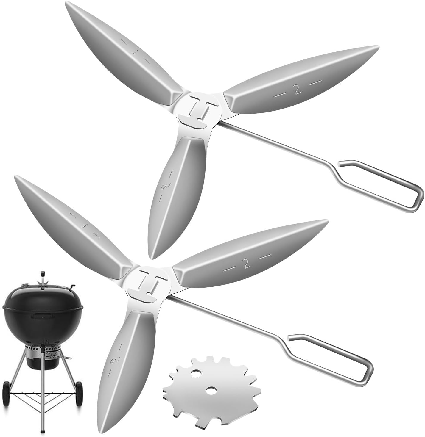 One Touch – Kit de limpieza de parrilla de 18.5 pulgadas para Weber 3618 7443 307443 307408 7444 90992 y parrillas Weber de carbónhervidor, kit de